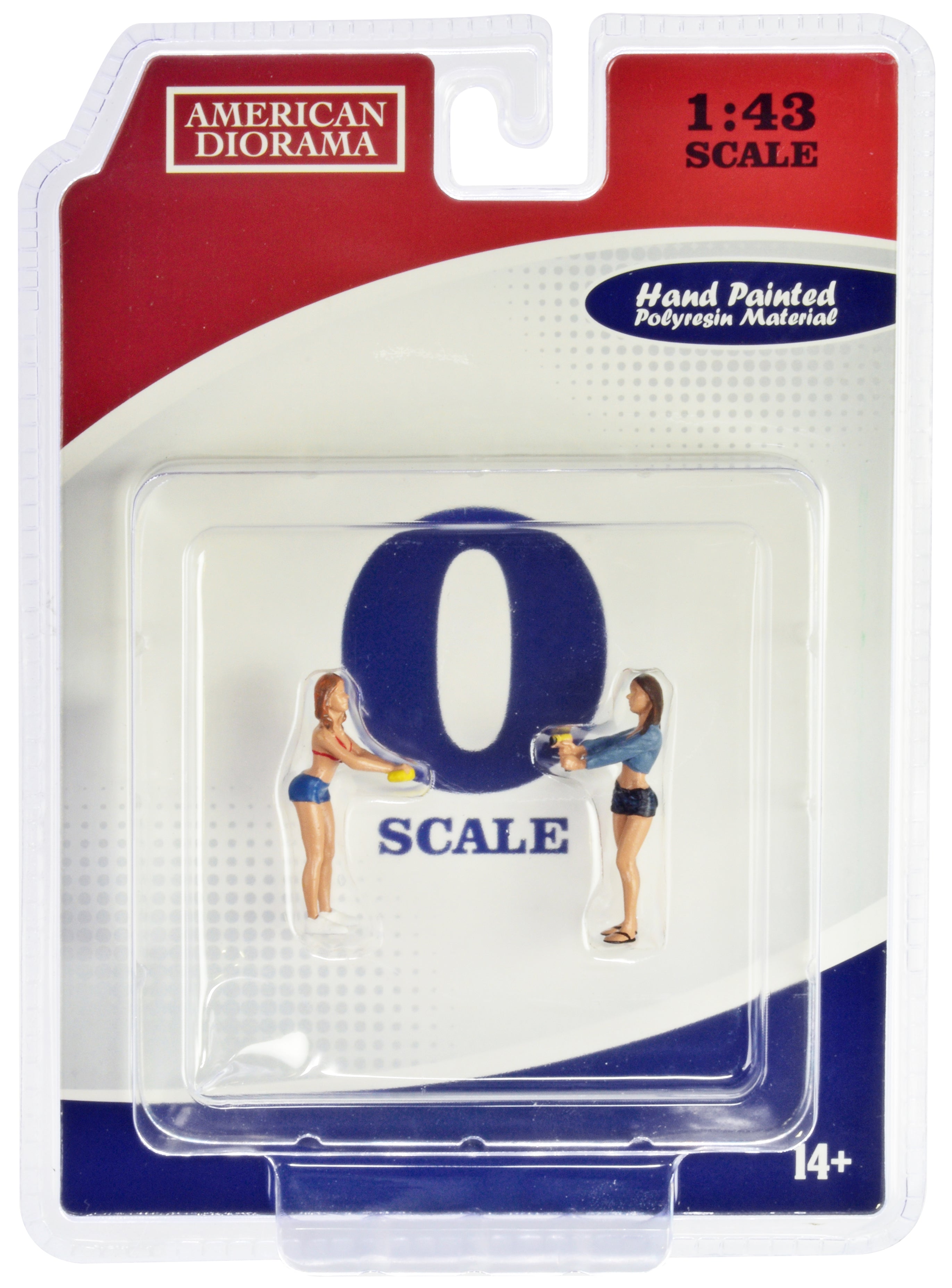1/43 Scale Car Wash Girls Set - Jessica & Jennifer 2-Piece Figure for Model Cars | Perfect for Diorama Displays & Automotive Scenes