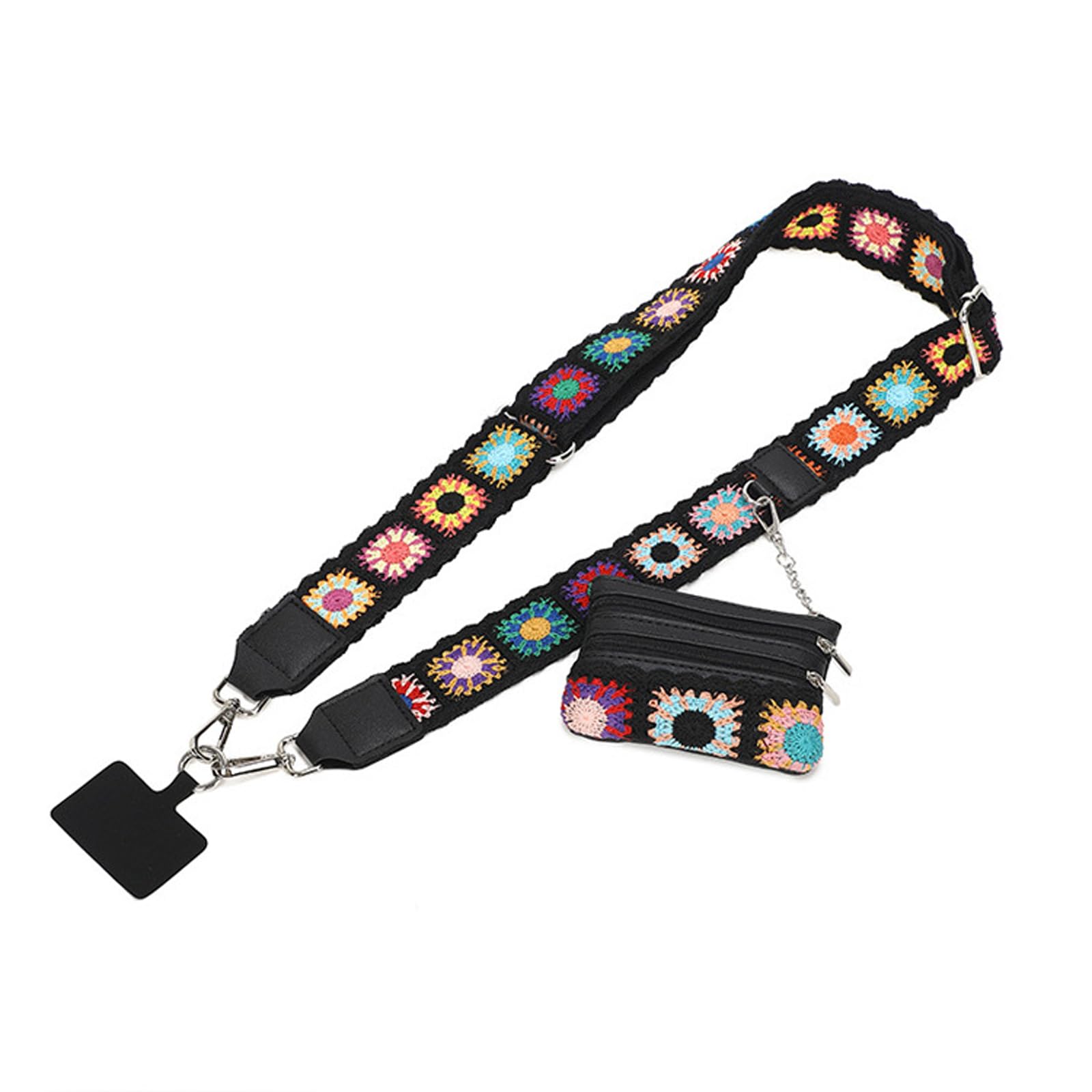 Adjustable Crossbody Phone Lanyard with Leather Wallet - Detachable Phone Strap for Women & Men - Universal Fit for iPhone, Samsung & All Smartphones - Perfect for Travel, Shopping & Hands-Free Convenience
