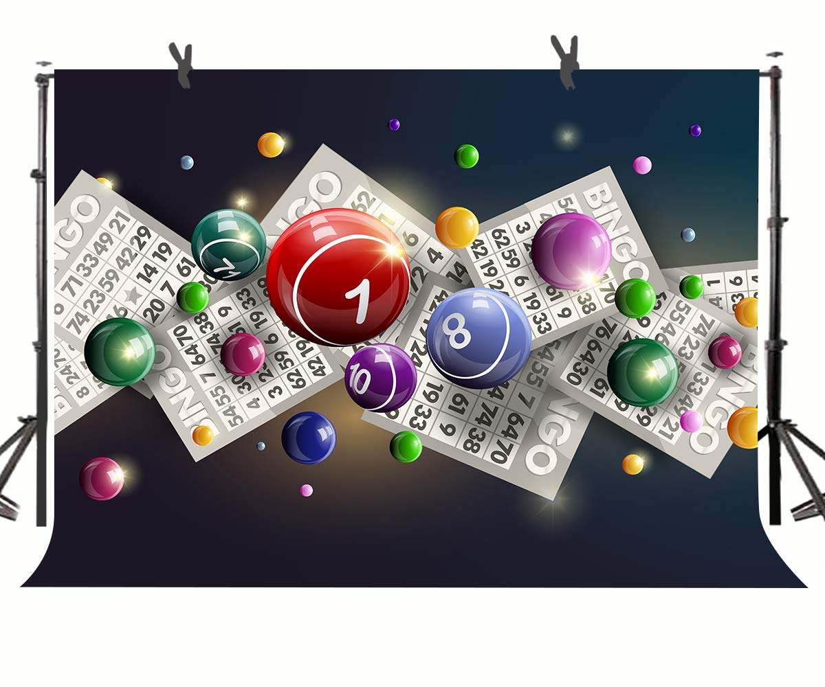 9x6ft Lottery Photo Backdrop - Bingo Winning Ball Props for Events