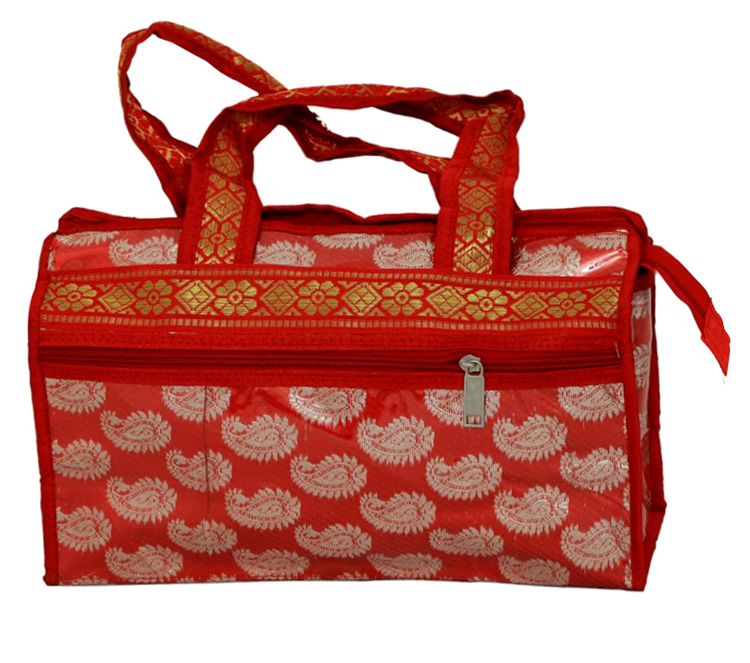 Kuber Industries Women's Laminated Multipurpose Handbag - 2 Pack (Red) - Stylish & Durable for Work, Travel & Daily Use - HS_38_LUGGAGE21256