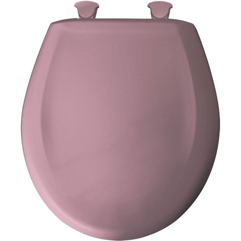 Bemis Round Closed Front Toilet Seat in Dusty Rose - Soft Close Hinges, Durable Plastic Construction for Bathroom Comfort - Perfect for Home, Apartment & RV Use