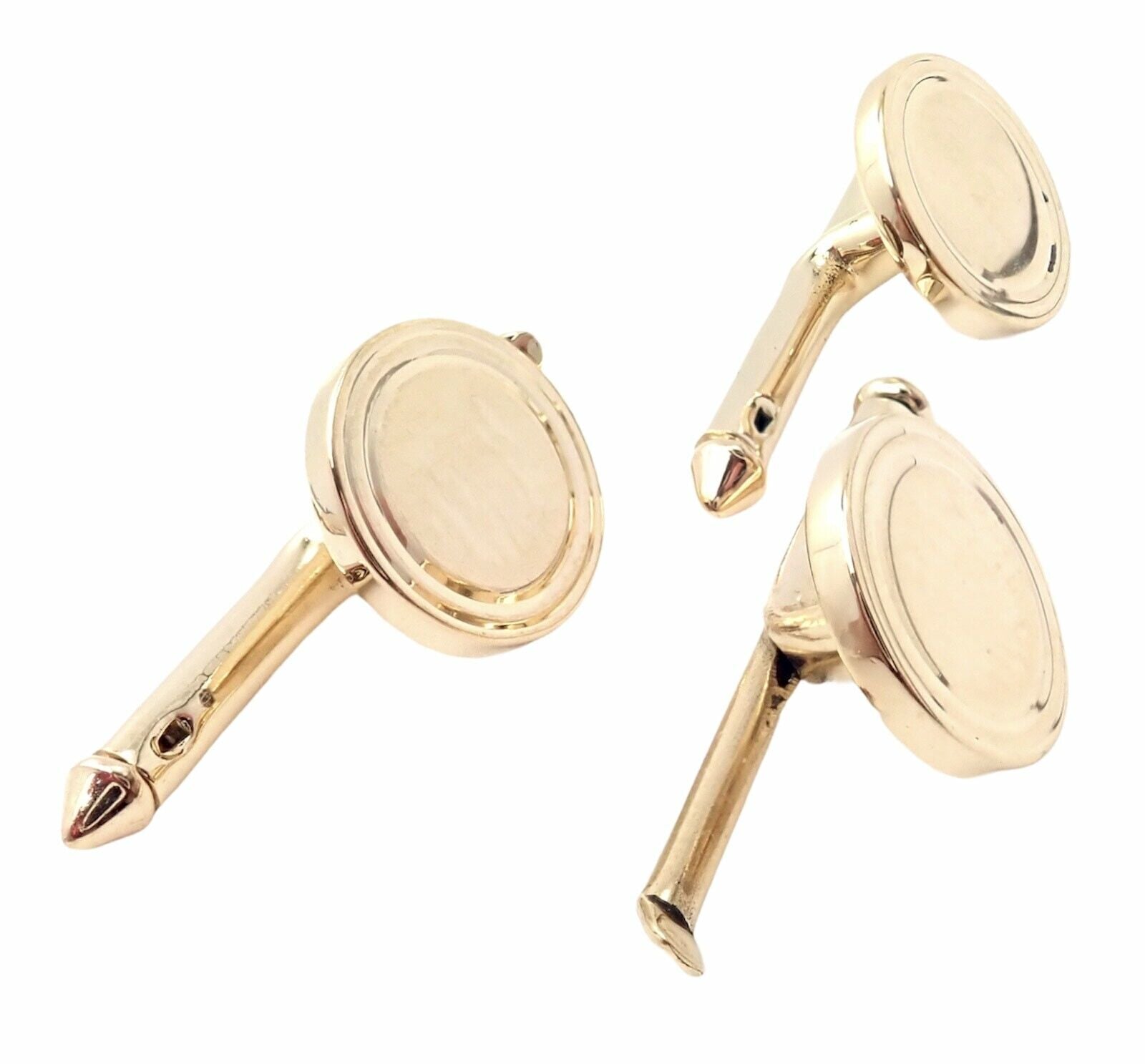 Authentic Tiffany & Co. 14k Yellow Gold Men's Cufflinks & Tuxedo Buttons Set - Perfect for Weddings, Formal Events & Business Attire