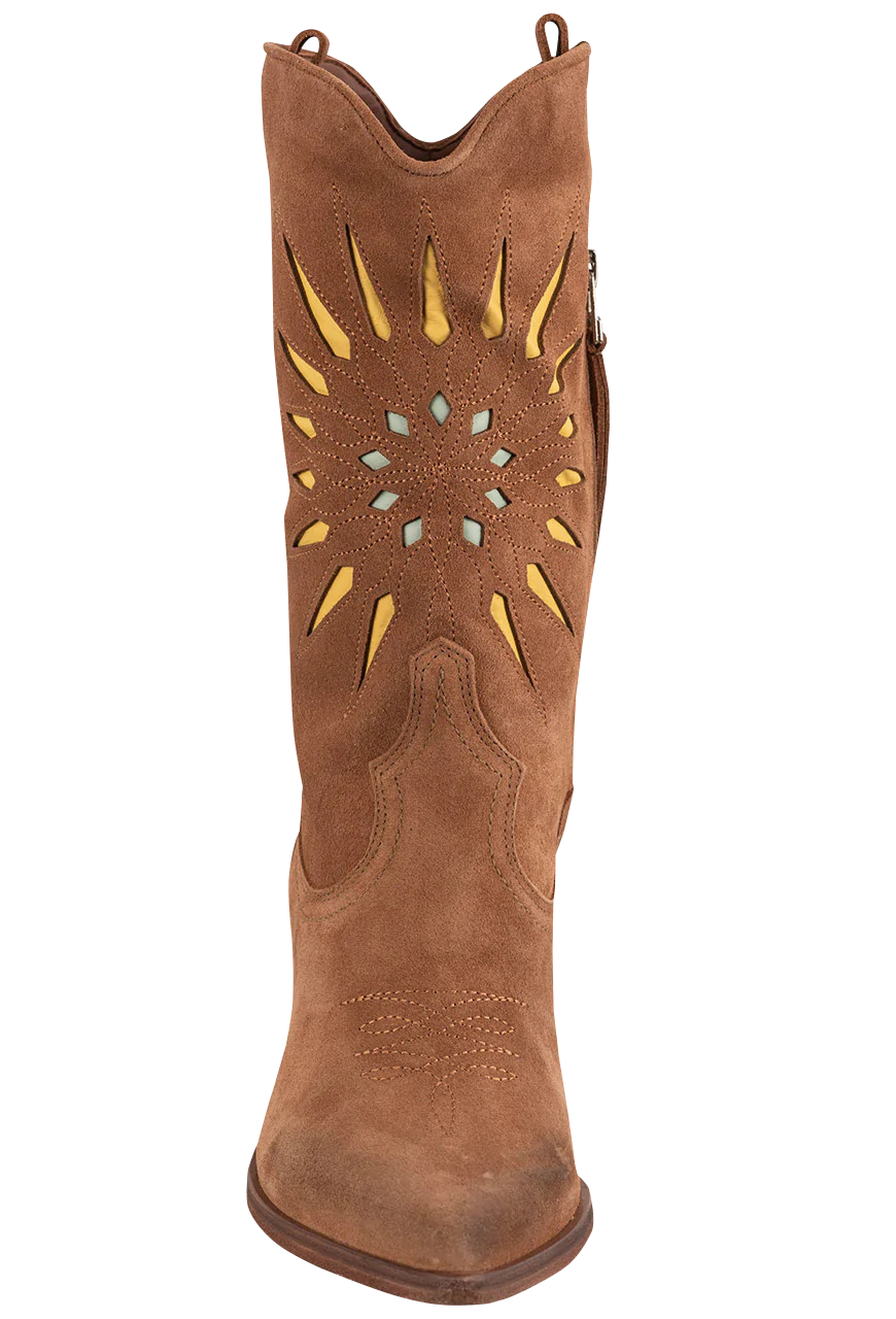 Golo Women's Brown Leather & Suede Ankle Boots - Comfortable Winter Booties for Casual Outfits & Office Wear