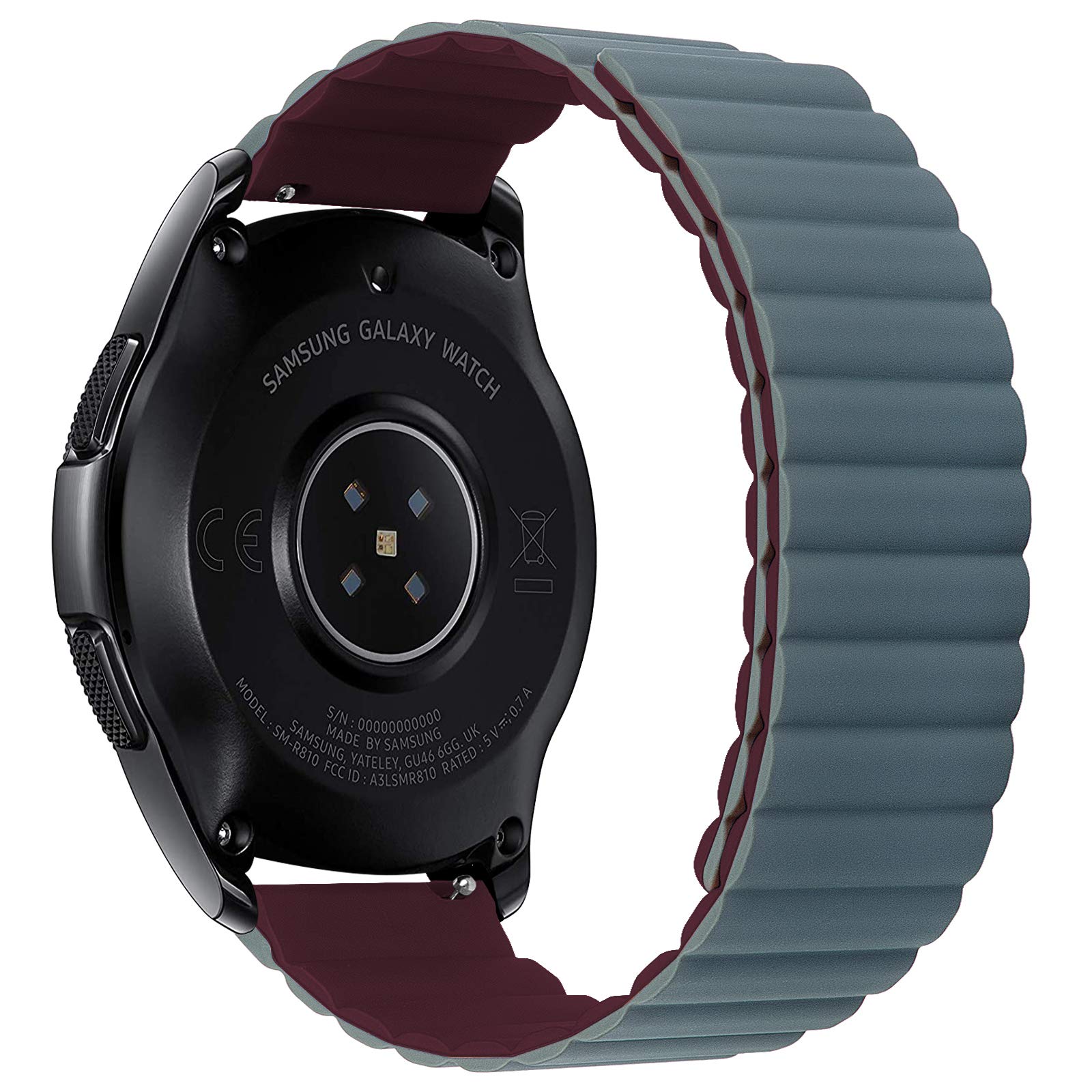 WETAL 22mm Magnetic Silicone Quick Release Watch Band - Compatible with Samsung Galaxy Watch 3 45mm/Galaxy Watch 46mm/Gear S3 Frontier/Classic - Durable Sweatproof Strap for Workout, Running & Daily Wear