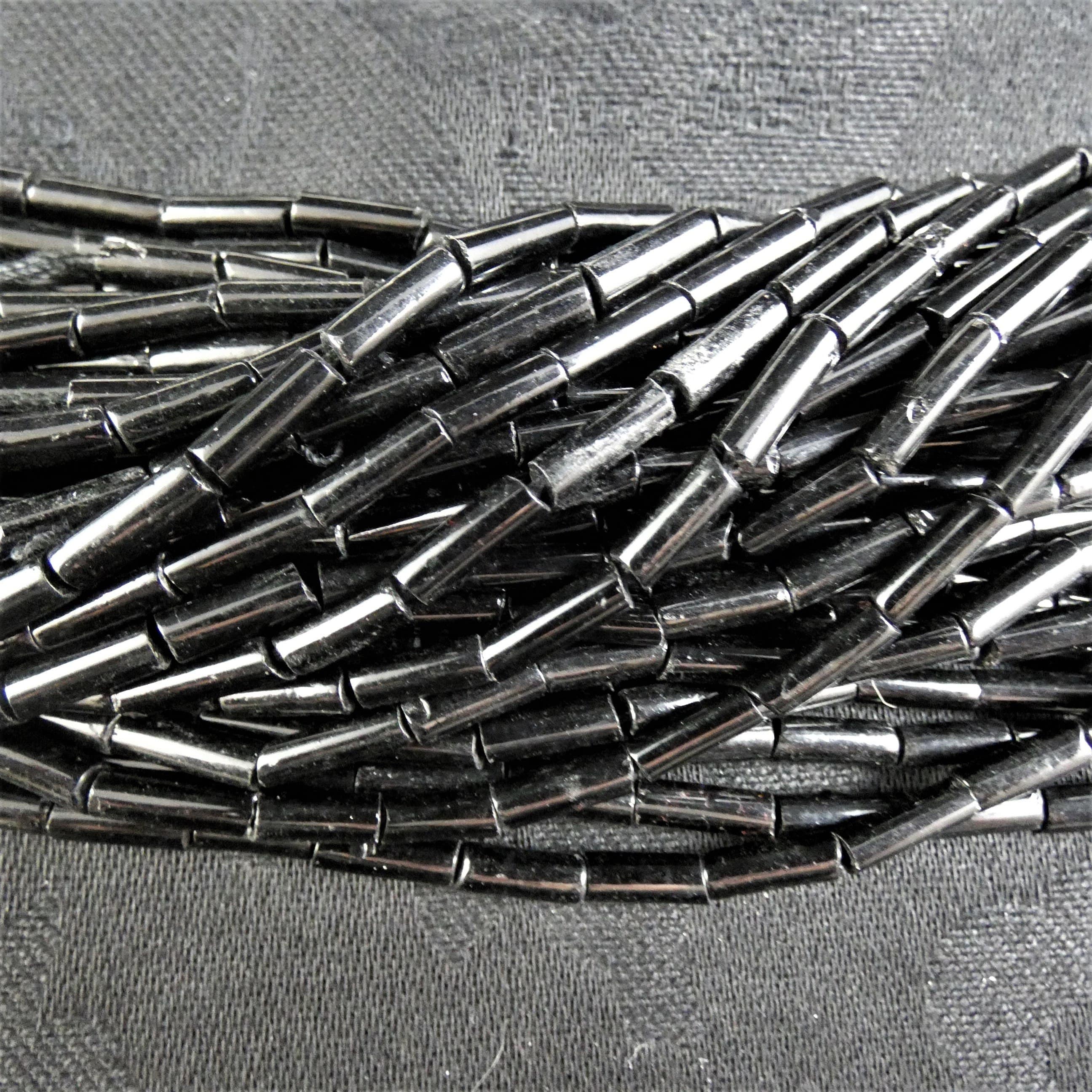 Premium Black Glass Bead Strands (Tube) - 12 Inch DIY Jewelry Making Supplies for Necklaces, Bracelets & Crafts - Perfect for Beading, Home Decor & Gift Projects