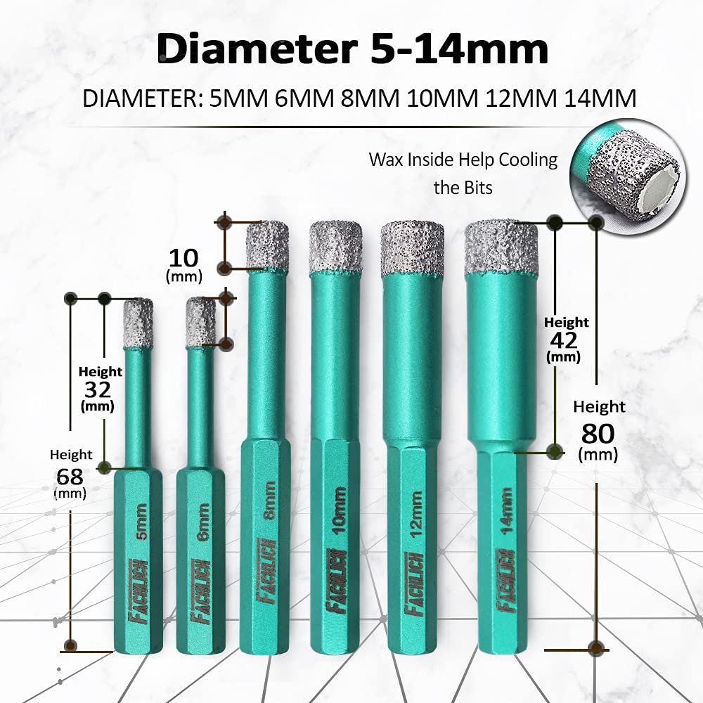 Porcelain Tile Drill Bits Set - 2pcs 1/4