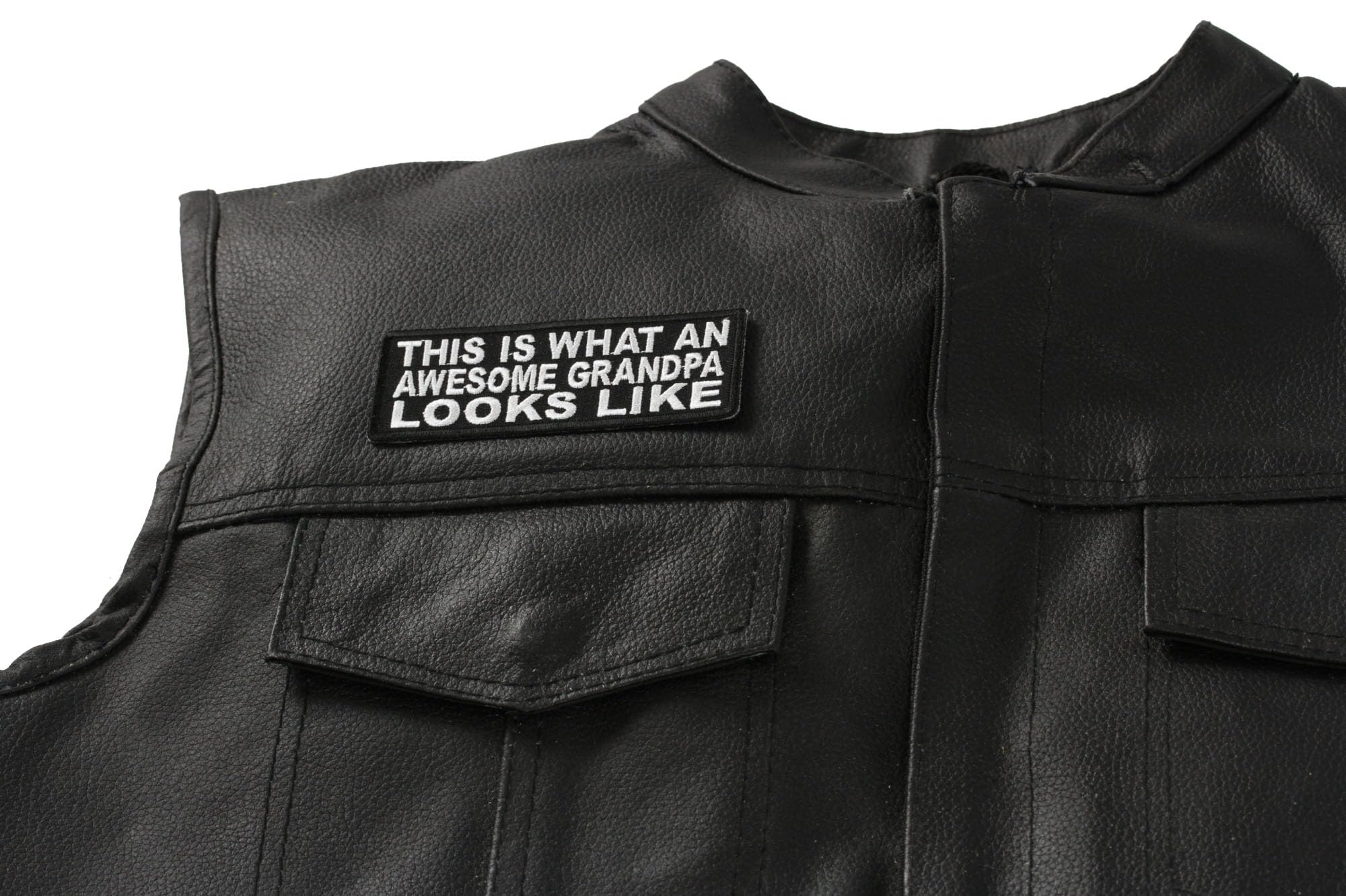 Funny Grandpa Patch - 'This is What an Awesome Grandpa Looks Like' Iron-On Embroidered Applique for Jackets, Hats & DIY Crafts | Perfect Gift for Father's Day & Grandparents Day