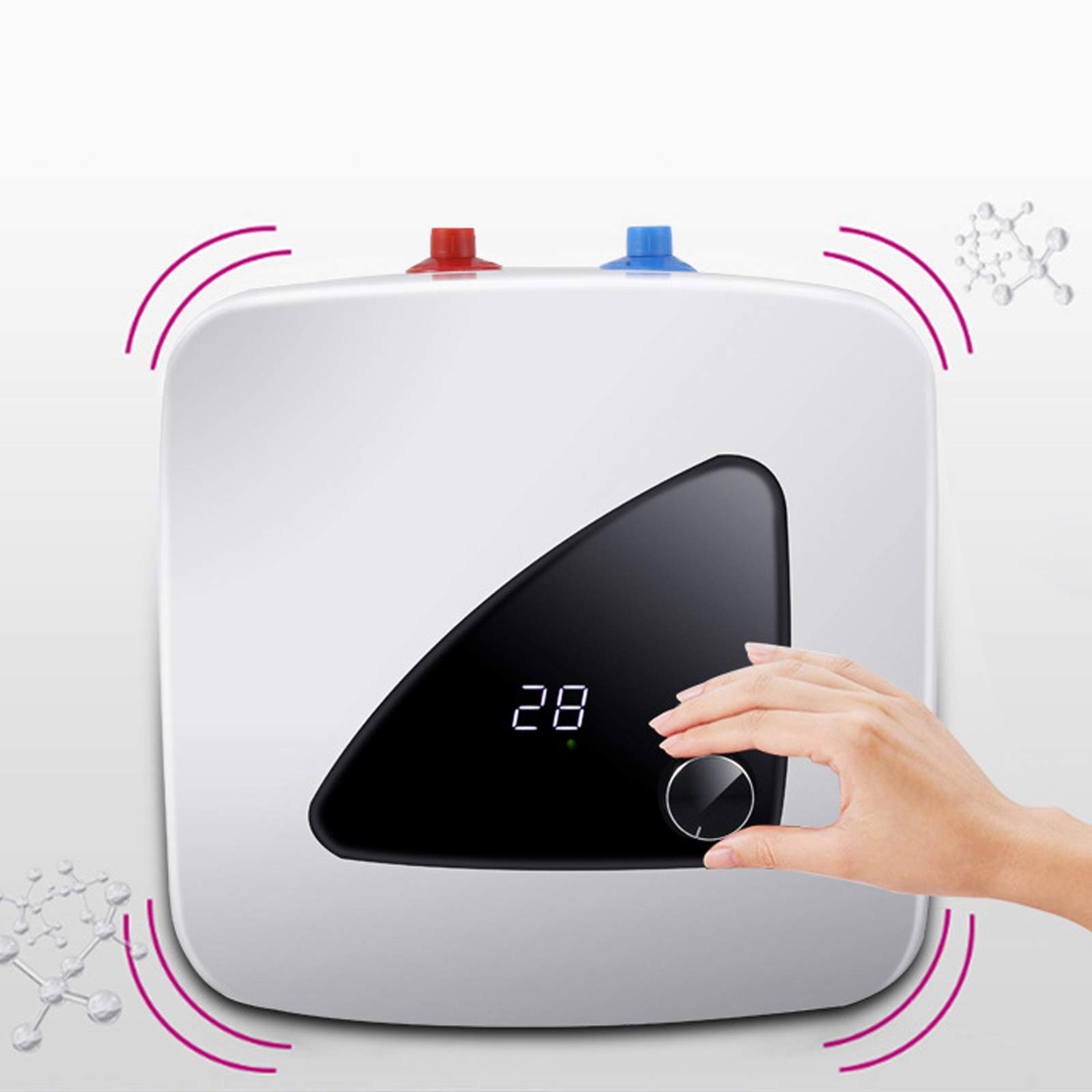 CNCEST 1500W 6L Electric Instant Hot Water Heater - Mini Tank Under Sink Water Heater for Bathroom & Kitchen | Freestanding Design with Shelf | Perfect for Small Homes, Apartments & RVs