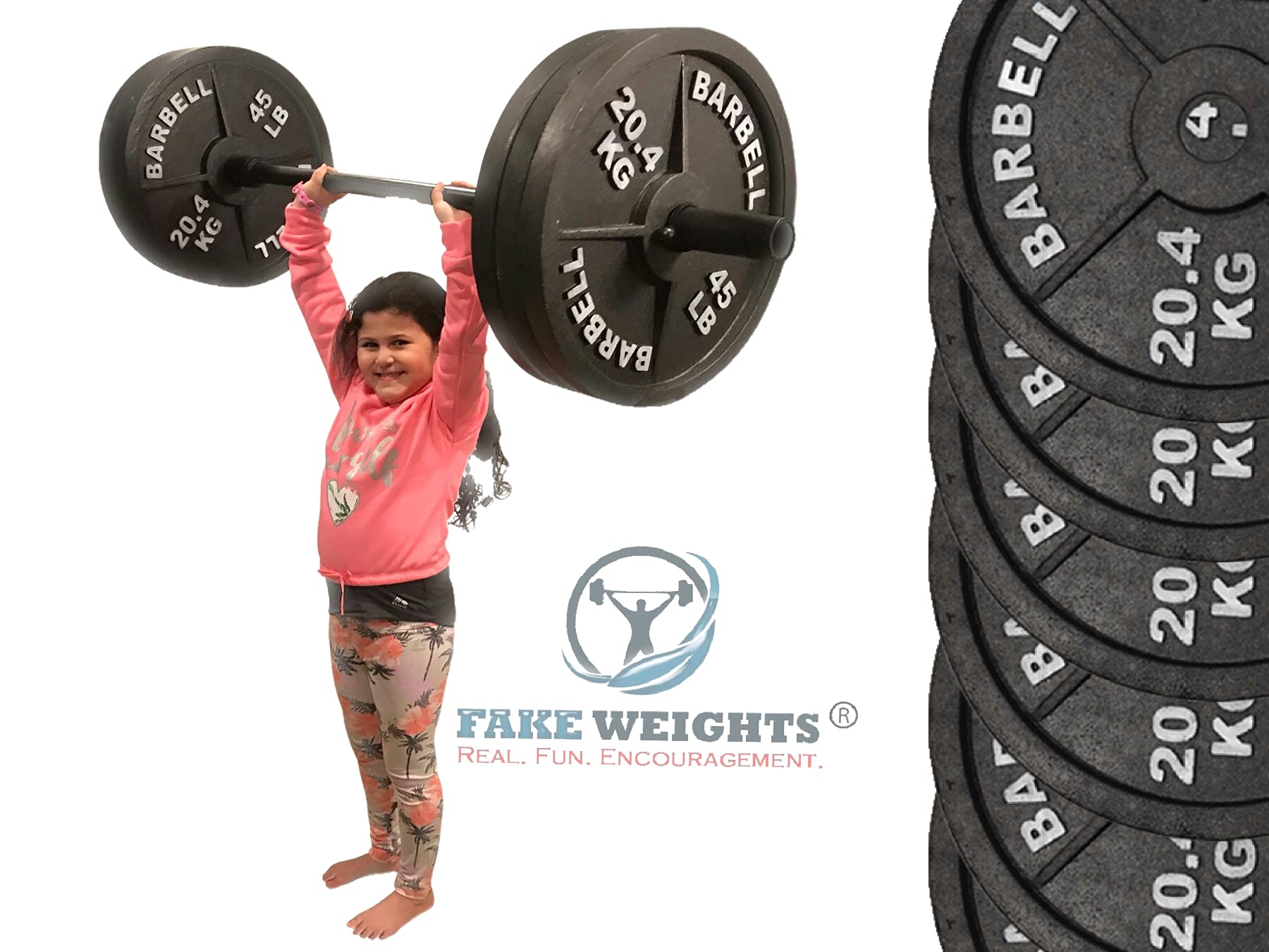 Styrofoam Olympic 45lb Weight Plates - 3 Pairs of Fake Barbell Plates for Strength Training, Bodybuilding & Fitness Education - Perfect for Gym Props, Movie Sets, and Training Demonstrations