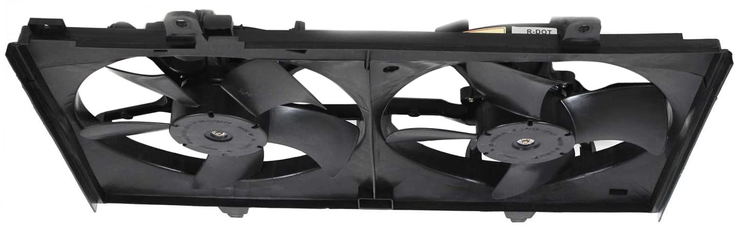 Go-Parts - Radiator Fan Shroud Assembly for 2003-2007 Nissan Murano | Dual Fan with A/C | Replacement Part for 2004 2005 2006 Models | Perfect for Engine Cooling & Summer Driving