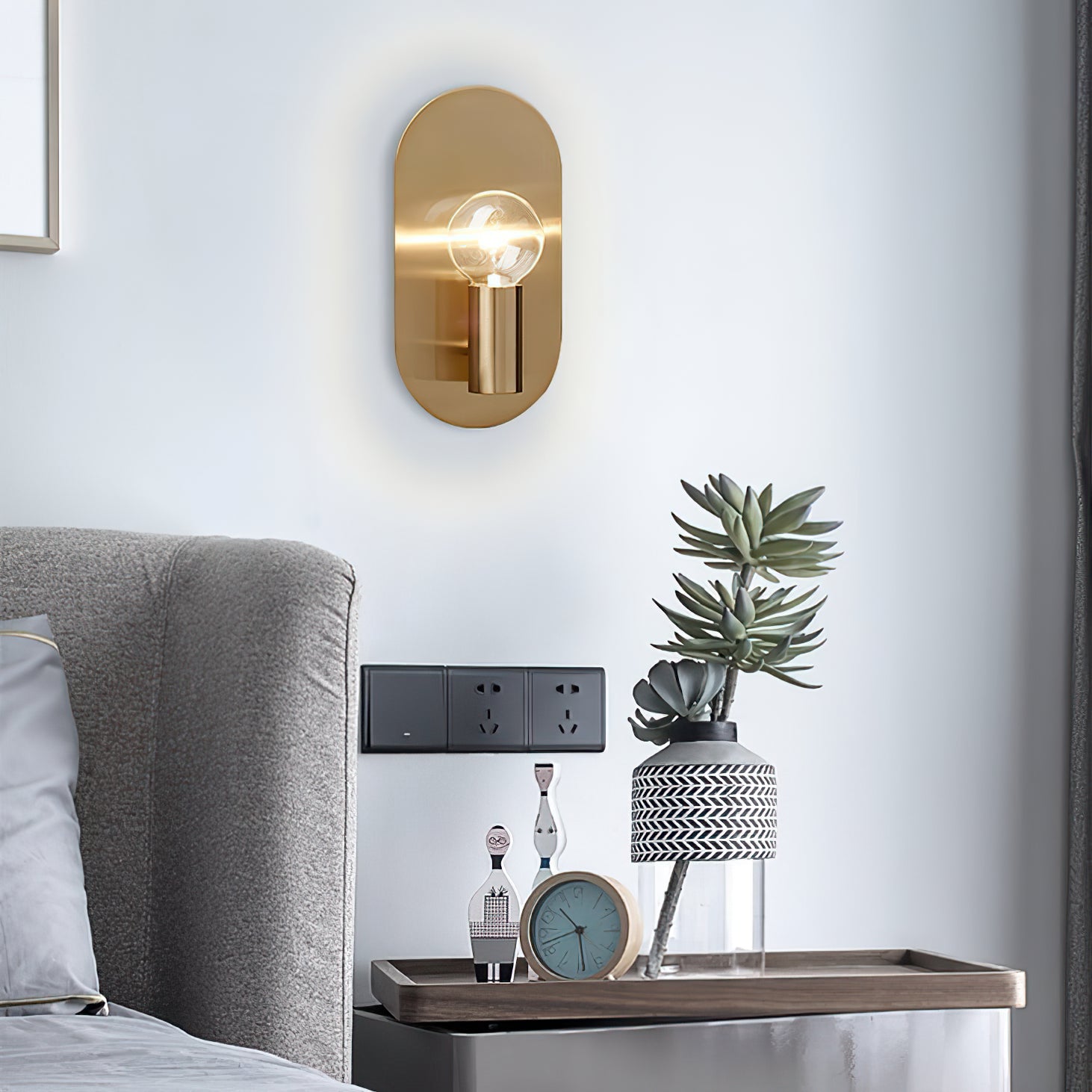 Juliana Wall Lamp - Modern LED Sconce Light for Bedroom, Living Room & Hallway - Dimmable Touch Control, Energy Saving, Easy Installation (Black)