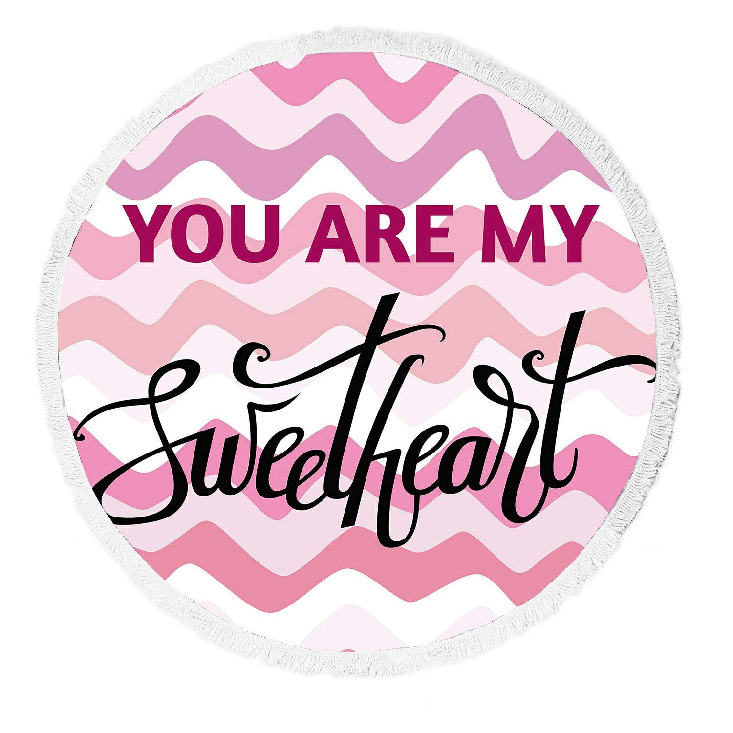 You Are My Sweetheart Beach Towel - Soft Tassel Blanket for Valentine's Day, Yoga, Picnic & Outdoor Activities | Romantic Gift for Couples