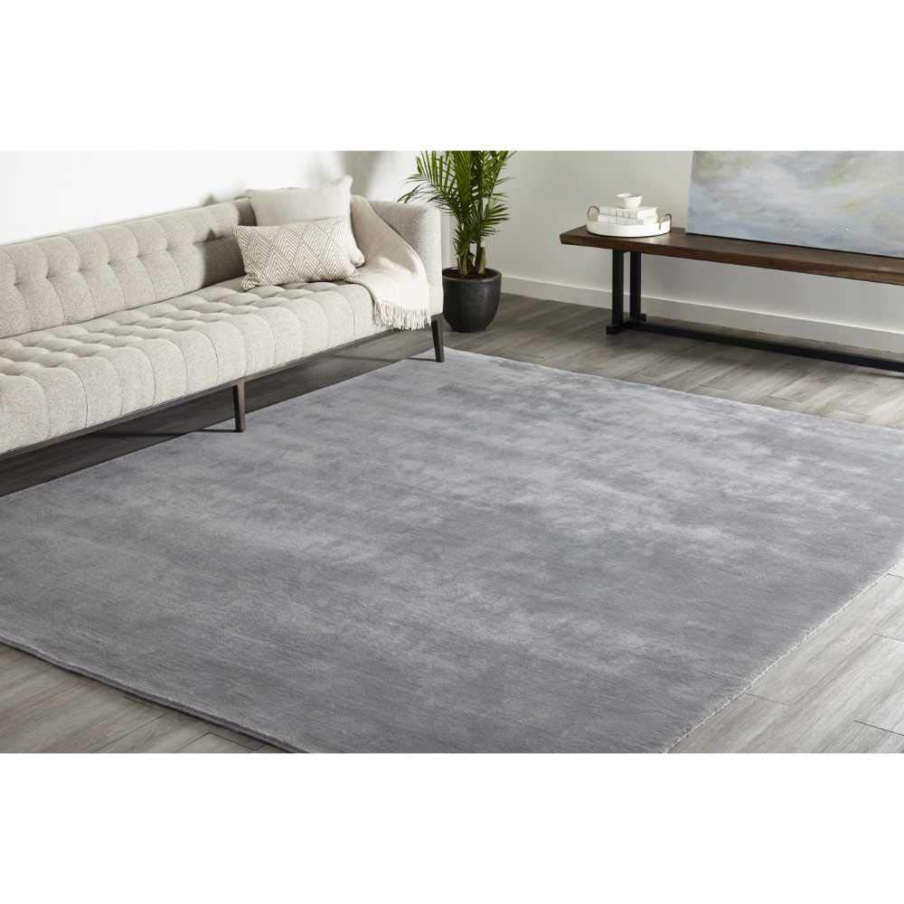 Solo Rugs Wellington Contemporary Solid Loom Knotted Area Rug - Charcoal Gray, 9' x 12' - Perfect for Living Room, Bedroom & Office Decor
