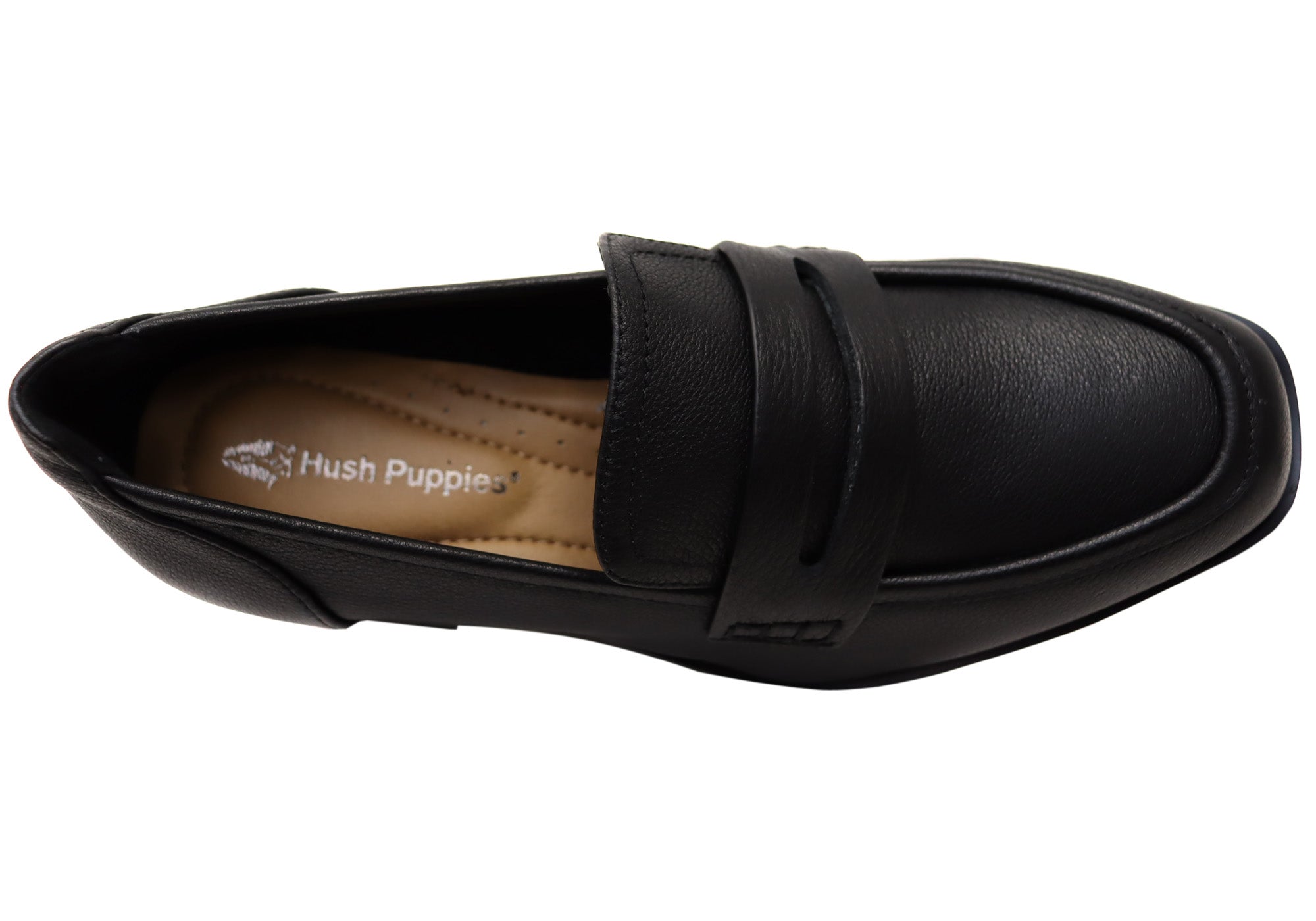 Hush Puppies Savior Women's Comfortable Leather Mid Heel Shoes for Work, Office & Dress Occasions | Slip-Resistant & Supportive Walking Shoes