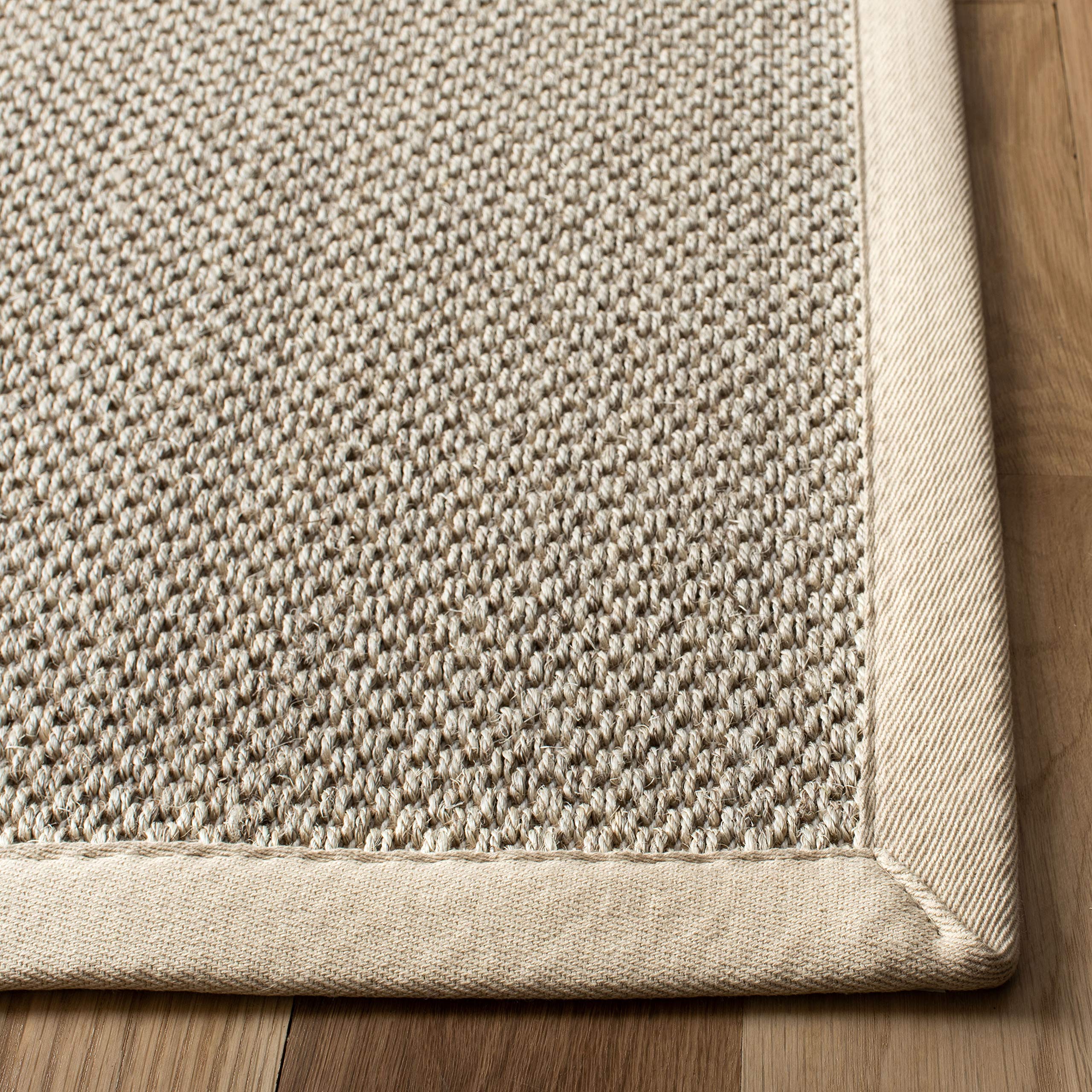 SAFAVIEH Natural Fiber Collection 6' x 9' Area Rug - Marble & Beige Sisal Border Design, Easy Care, Non-Slip, Durable for High Traffic Areas | Perfect for Living Room, Bedroom, Office & Entryway (NF143C)