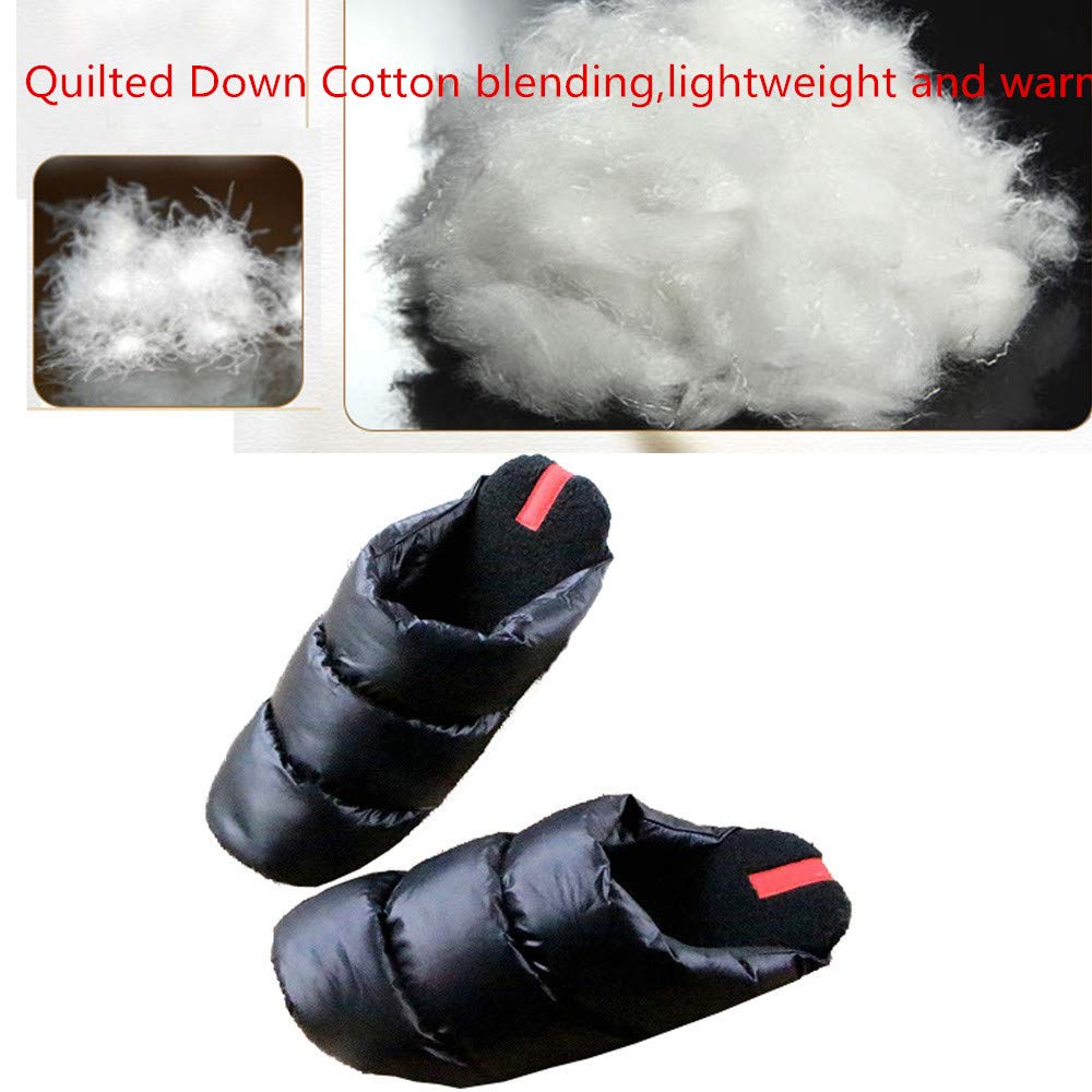 Memory Foam Down Slippers - Warm Fleece Lined Indoor/Outdoor House Shoes for Women & Men - Perfect for Winter Comfort at Home, Office or Travel