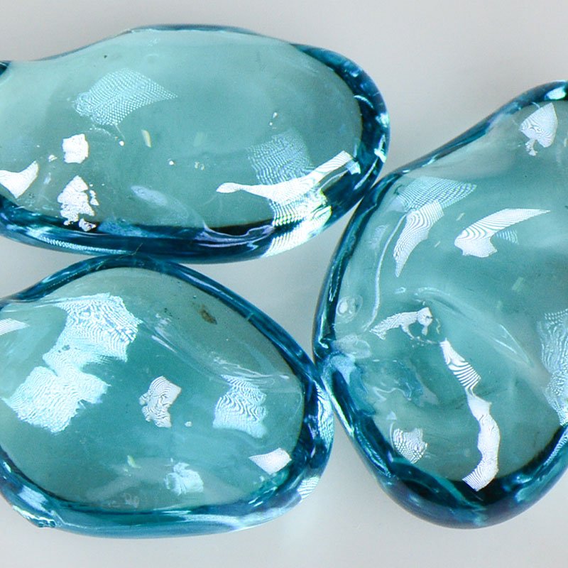 Blue Raspberry Iridescent Jelly Bean Glass - Colorful Decorative Glass Pieces for DIY Crafts, Home Decor, and Gift Packaging | Perfect for Resin Art, Vase Fillers, and Party Decorations