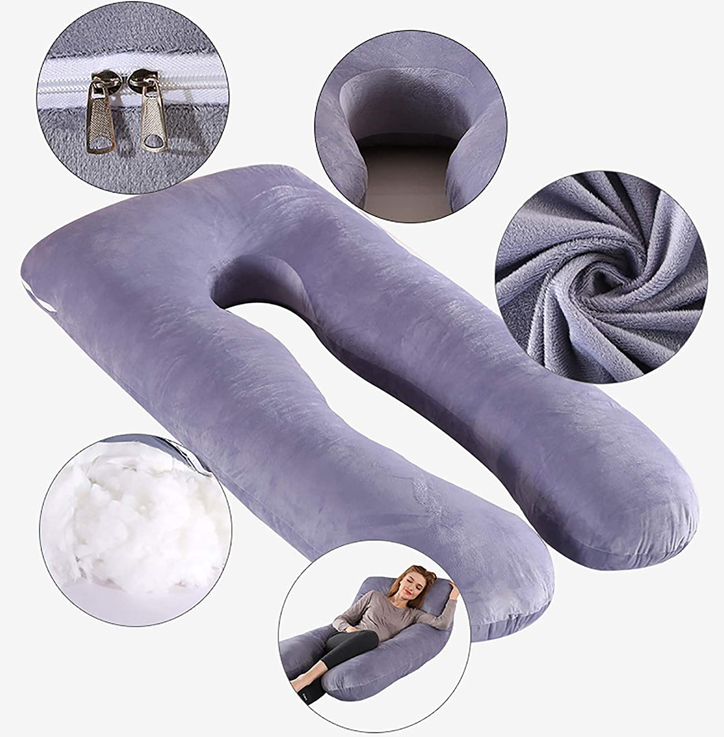 Best Pregnancy Pillow for Sleeping - Full Body Maternity Support Pillow for Back, Hips & Legs - Comfortable Nursing & Sleeping Aid for Expecting Mothers - Perfect for Side Sleeping, Breastfeeding & Relaxation