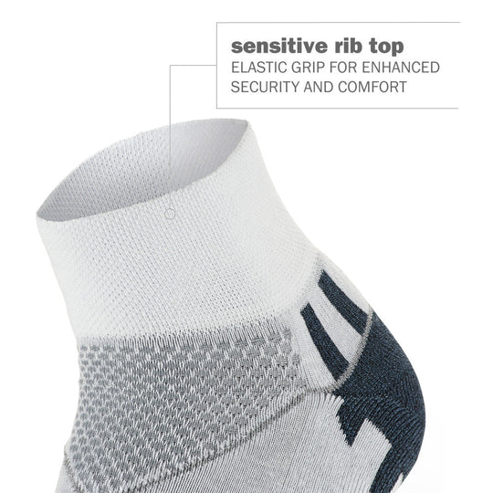 Balega Enduro Quarter V Tech Running Socks - White - Cushioned & Breathable for Marathon, Trail & Long Distance Running