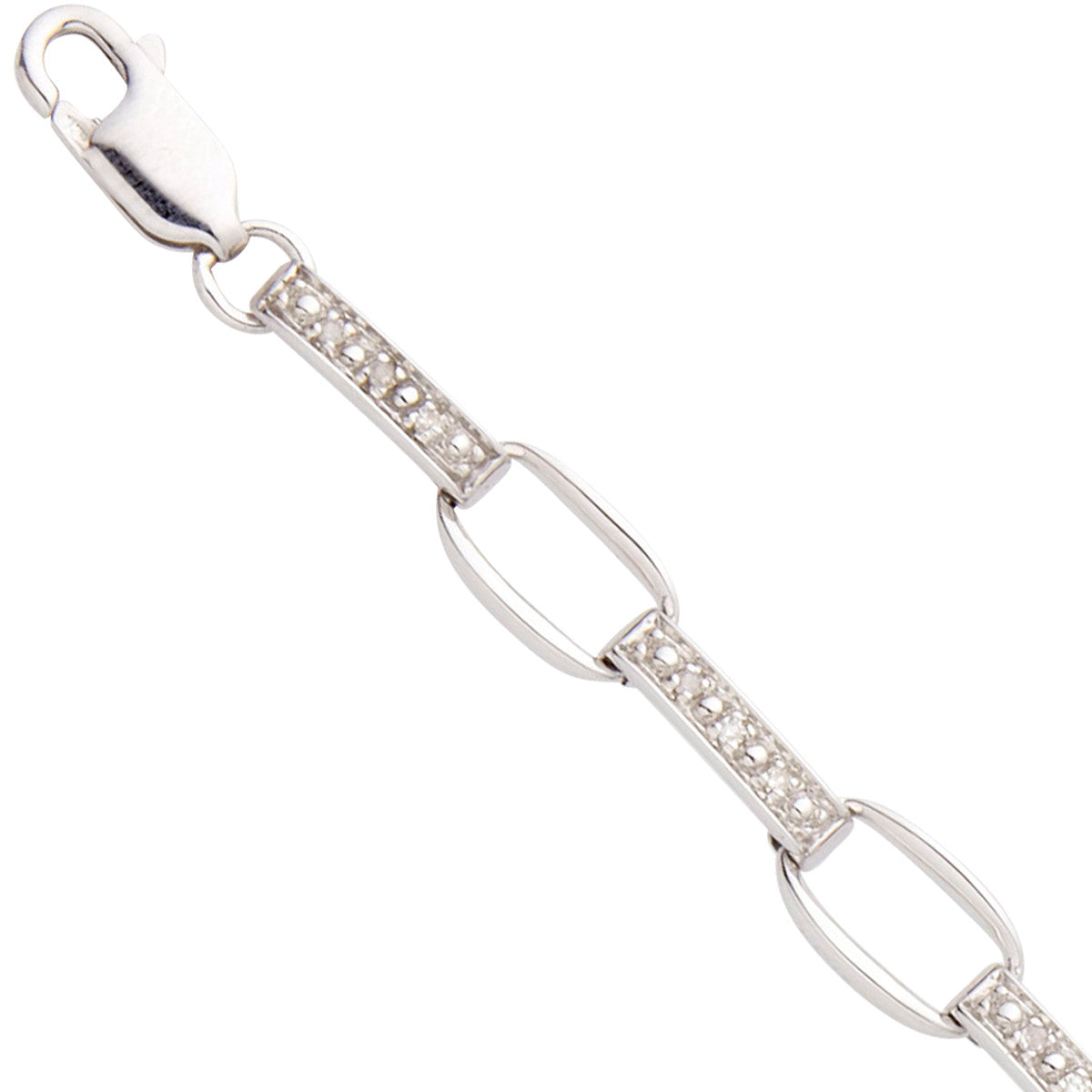 Elegant Contemporary Sterling Silver Diamond Bracelet for Women - Perfect for Weddings, Anniversaries & Special Occasions