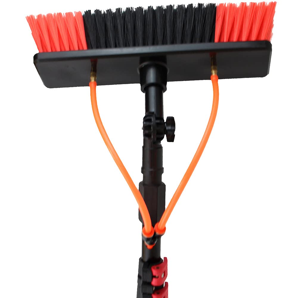 Water Fed Pole Brush System - Telescopic Window Cleaning Kit for Outdoor Glass, Tile Walls, Solar Panels (12-36ft Extendable) | Perfect for High-Rise Buildings, Skylights & Hard-to-Reach Surfaces