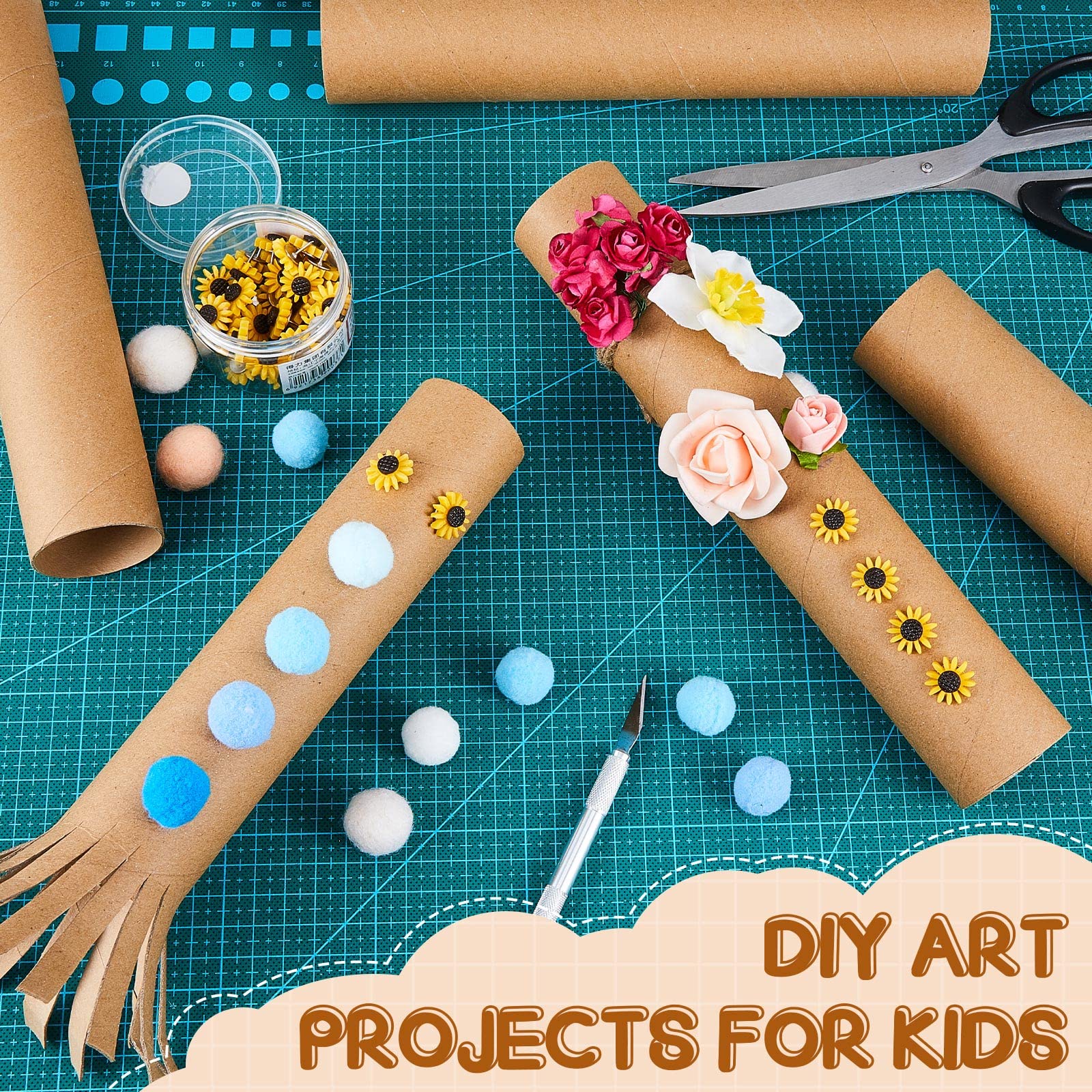 Henoyso 72 Pack 1.8 x 10 Inch Long Brown Cardboard Tubes for Easter Crafts - Empty Paper Towel Rolls, Thick Round DIY Craft Tubes for School Projects, Teacher Supplies & Classroom Activities - Perfect for Kids Art, Holiday Decorations and DIY Home Decor
