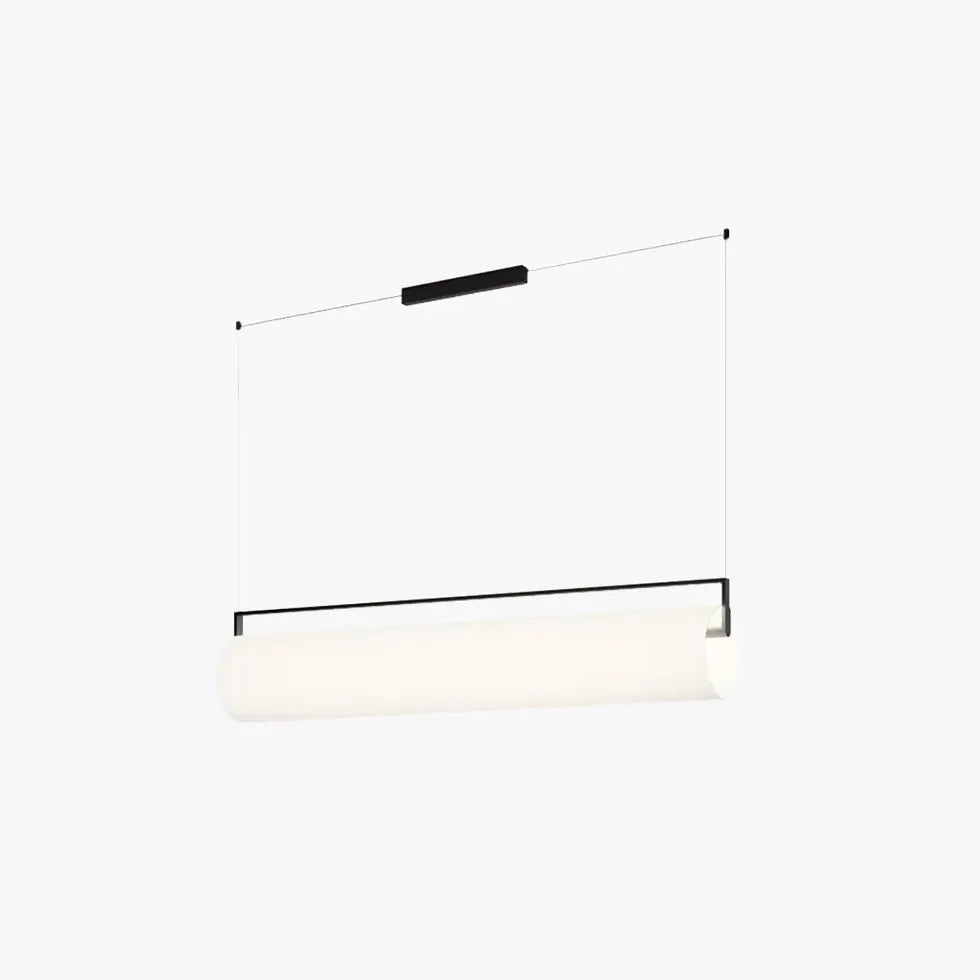 Modern White Rectangular Acrylic Tube Pendant Light - Minimalist Ceiling Fixture for Kitchen Island, Dining Room & Bedroom Lighting