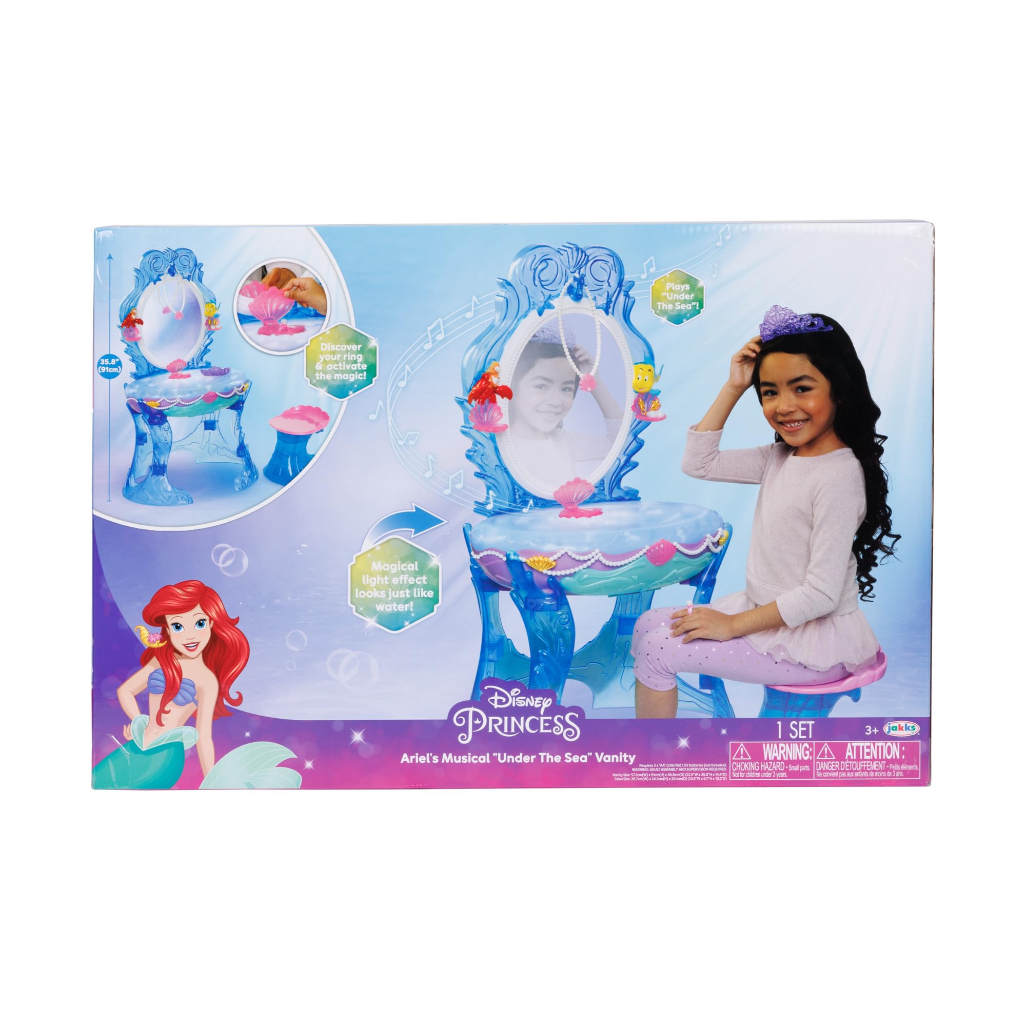 Disney Princess Ariel Vanity Set for Girls with Lights & Sounds - Plays 