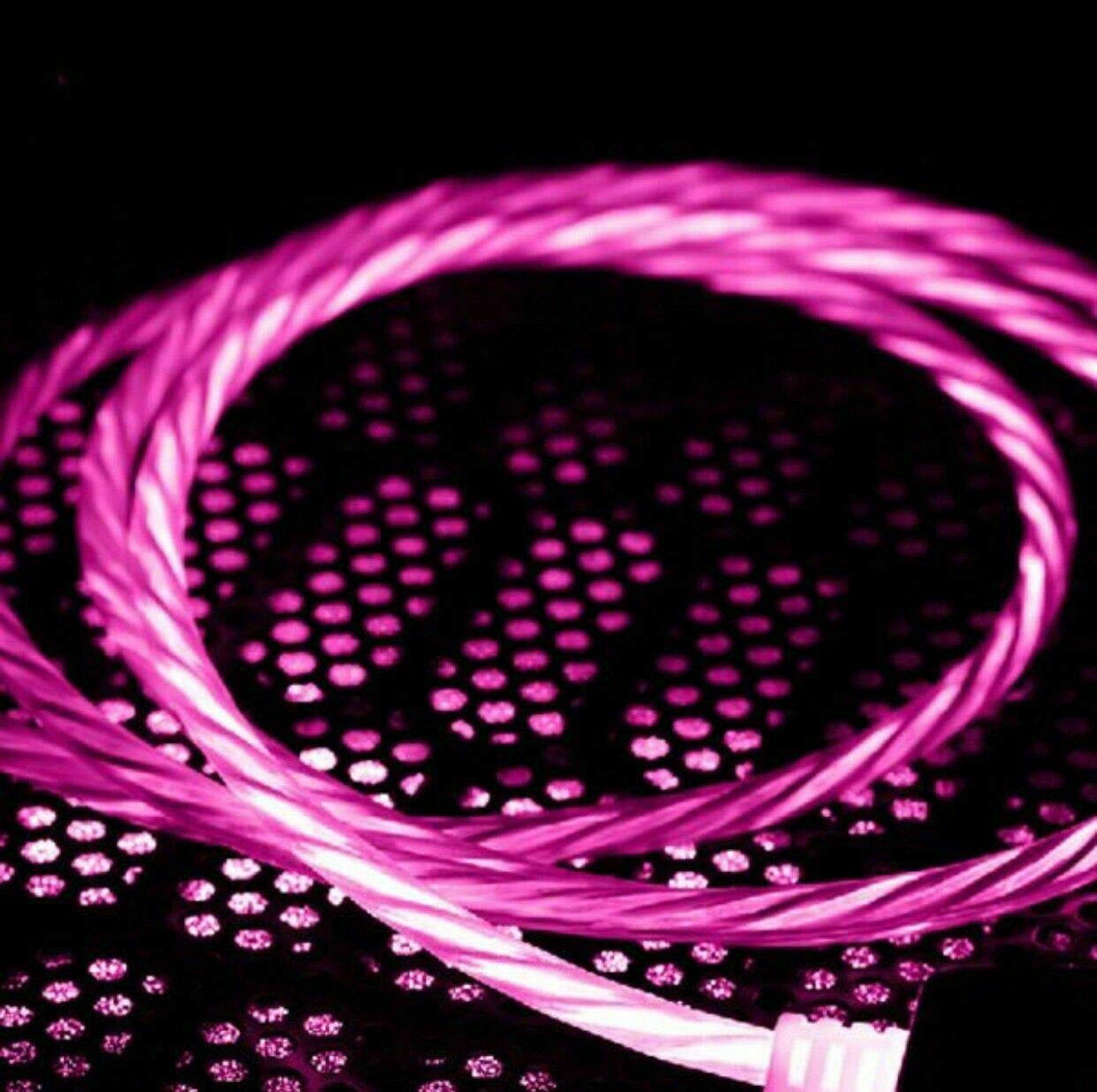 Glowing Micro USB Cable with LED Light - Fast Charging & Data Sync Cord - Universal Micro USB Charger (Pink) - Perfect for Night Charging, Gaming Setup & Car Use