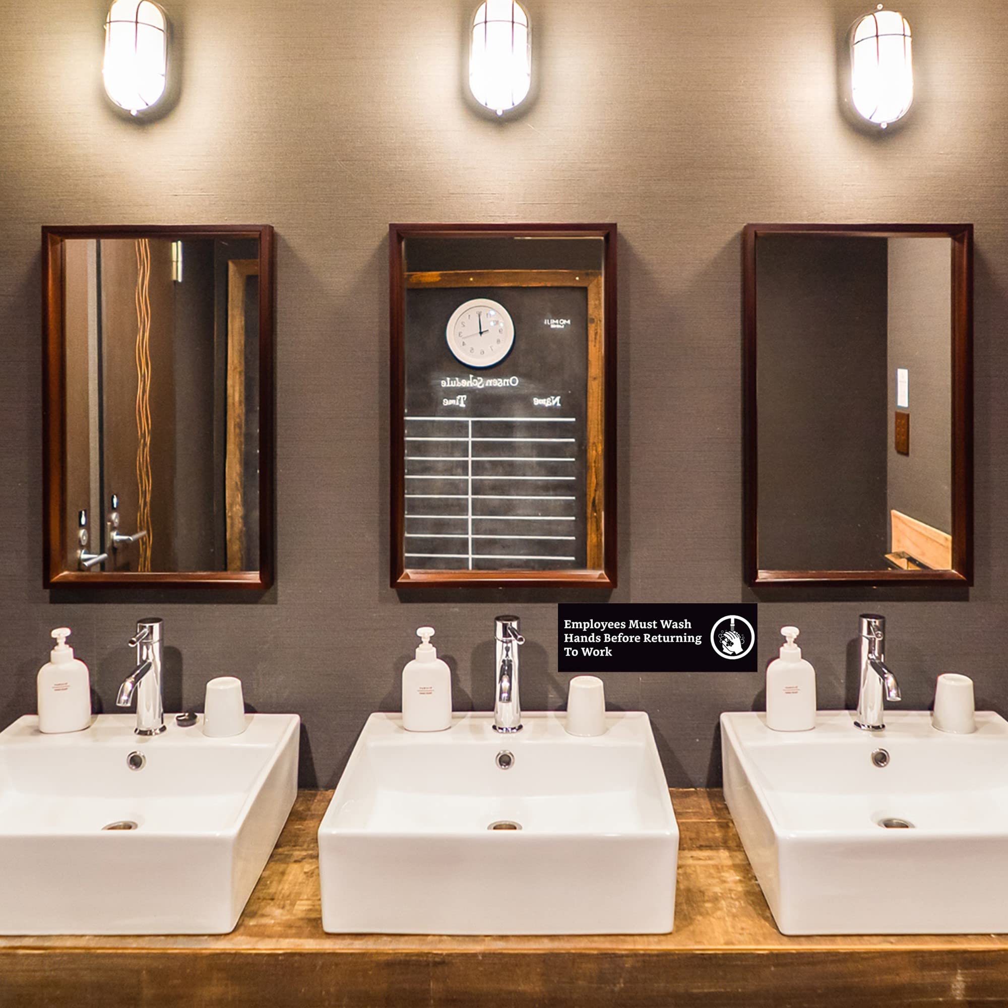 Employees Must Wash Hands Sign (4 Pack, 7.3