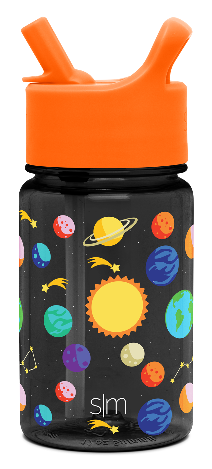 Summit Kids Plastic Water Bottle with Straw Lid - BPA Free Leak Proof Water Bottle for School, Sports & Outdoor Activities - Ideal for Boys & Girls Ages 3-12