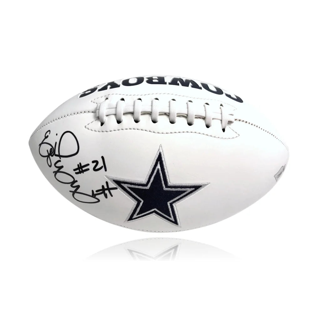 Ezekiel Elliott Autographed Dallas Cowboys White Logo Football with COA - Official NFL Super Bowl Collectible for Fans & Memorabilia Enthusiasts - Perfect for Display, Gifts & Sports Collections