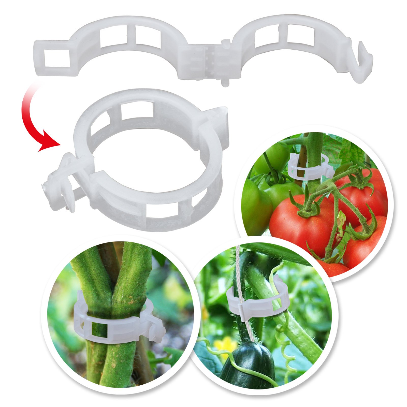 BenefitUSA 25mm Garden Clips for Tomato Trellis & Vine Support - 1000 Pack | Plant Clips for Tomatoes, Cucumbers, Peppers | Perfect for Vertical Gardening & Greenhouse Growing