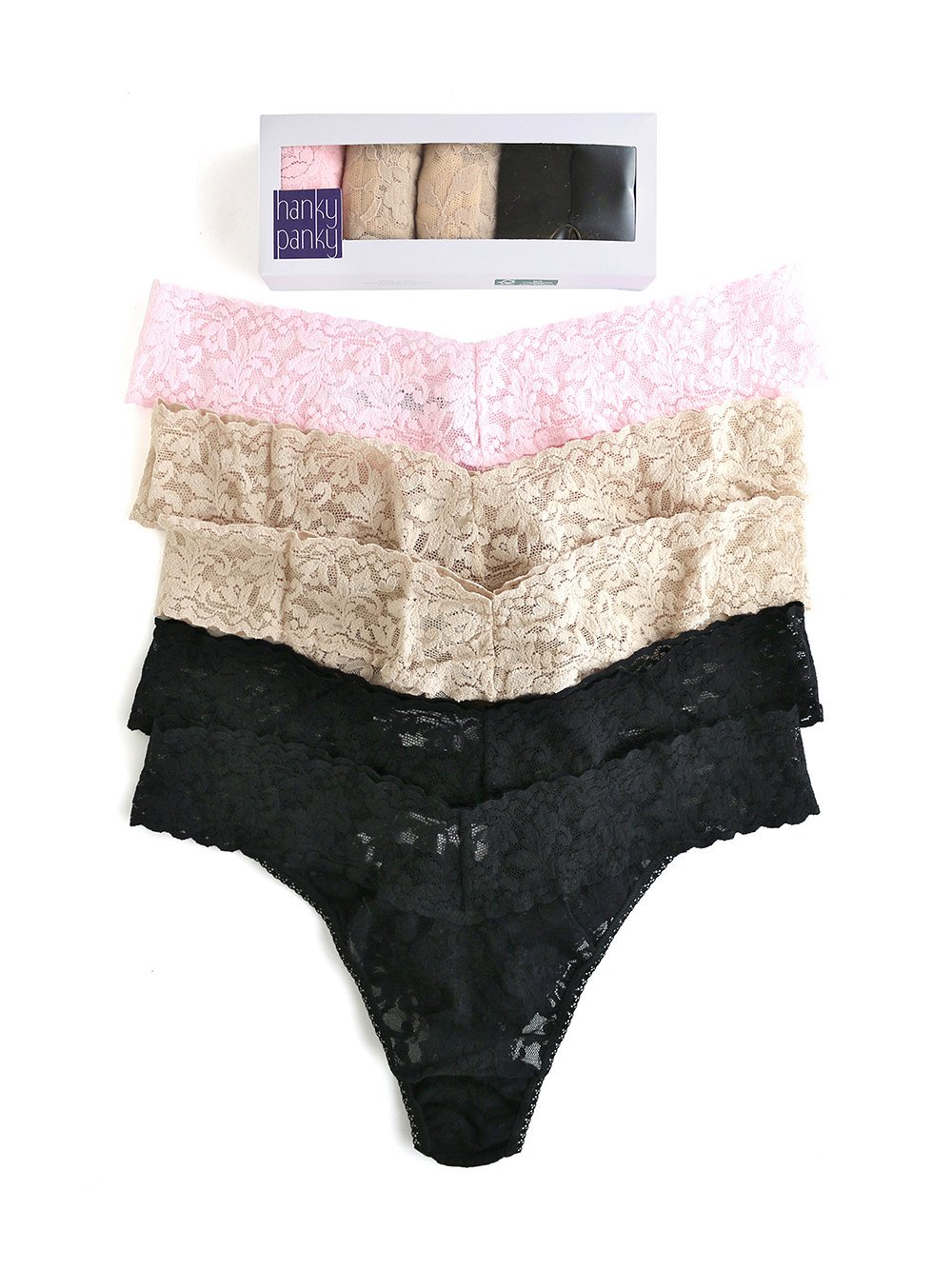 5 Pack Original Rise Thongs for Women - Comfortable Cotton Underwear for Daily Wear, Lounge & Sleep - Breathable & Soft Panties