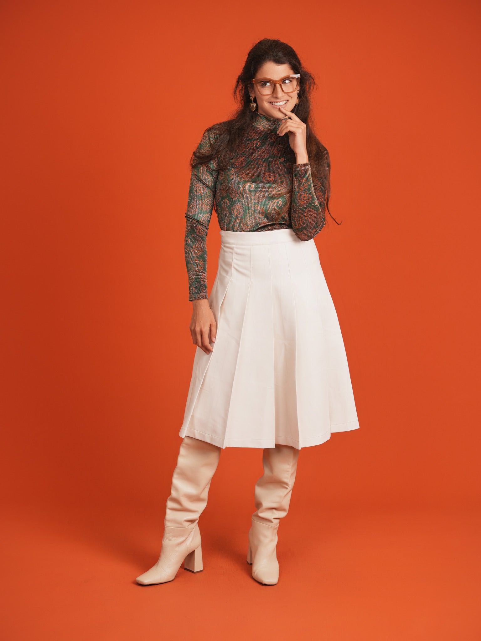 Stylish Paisley Print Stretch Knit Top for Women - Comfortable & Fashionable Blouse for Casual Wear, Office & Date Night