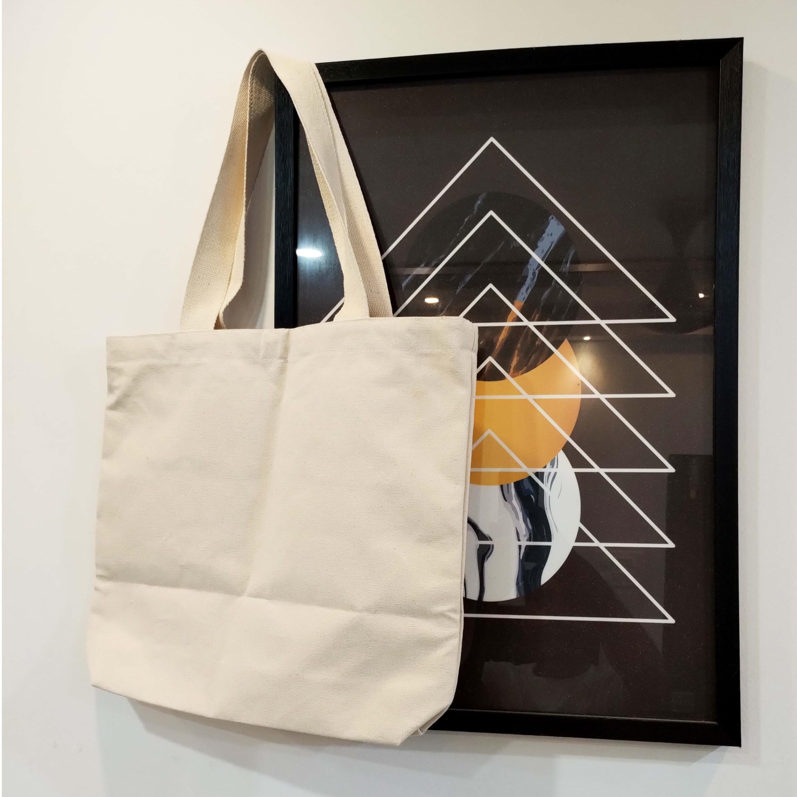 Gujvilla Women's Zip Top Canvas Tote Bag - 100% Organic Cotton College, Beach, Office & School Bag - Durable Everyday Handbag for Work, Travel & Shopping