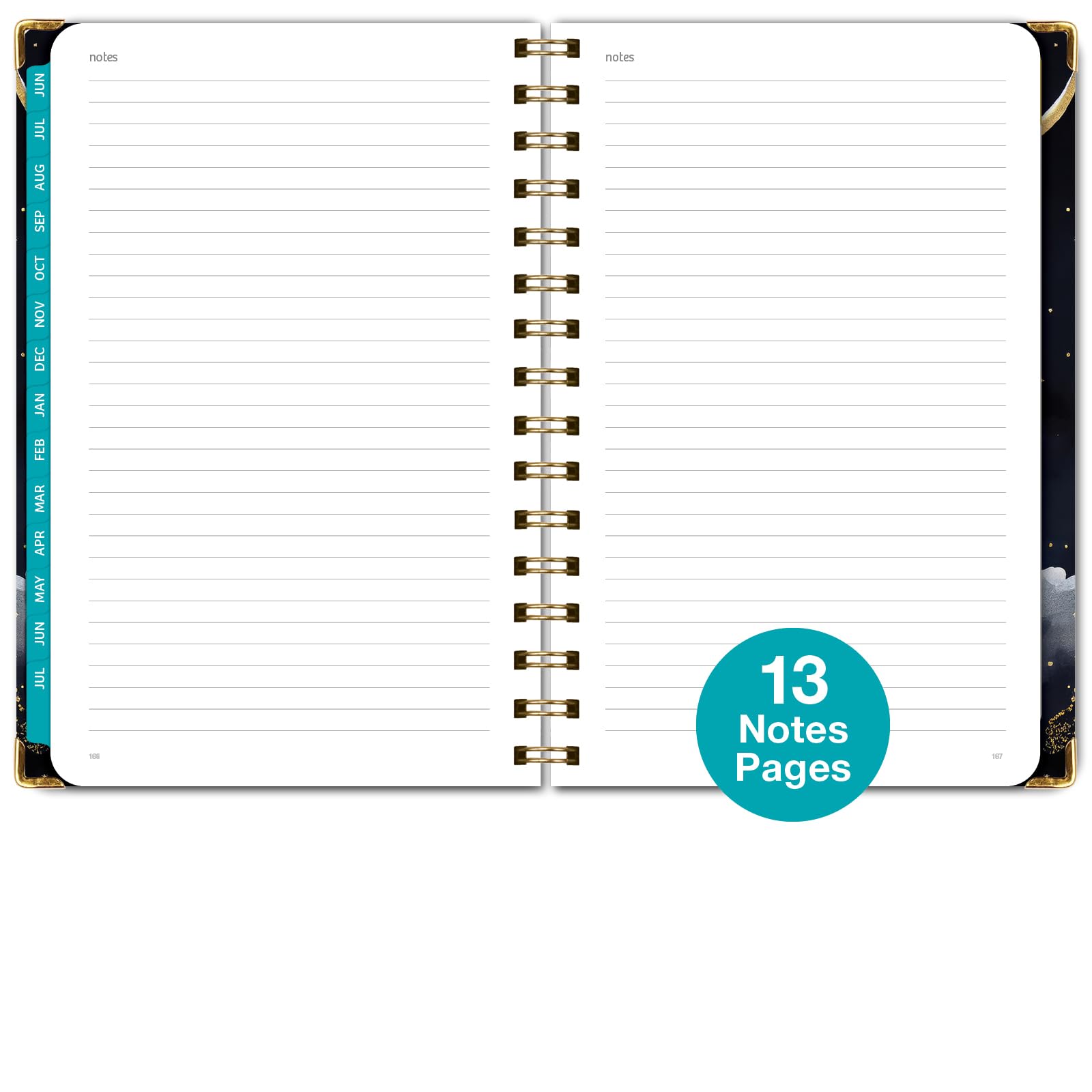 2024-2025 Academic Planner Hardcover - June 2024 to July 2025 Daily Weekly Monthly Organizer with Bookmark, Pocket Folder & Sticky Notes (5.5