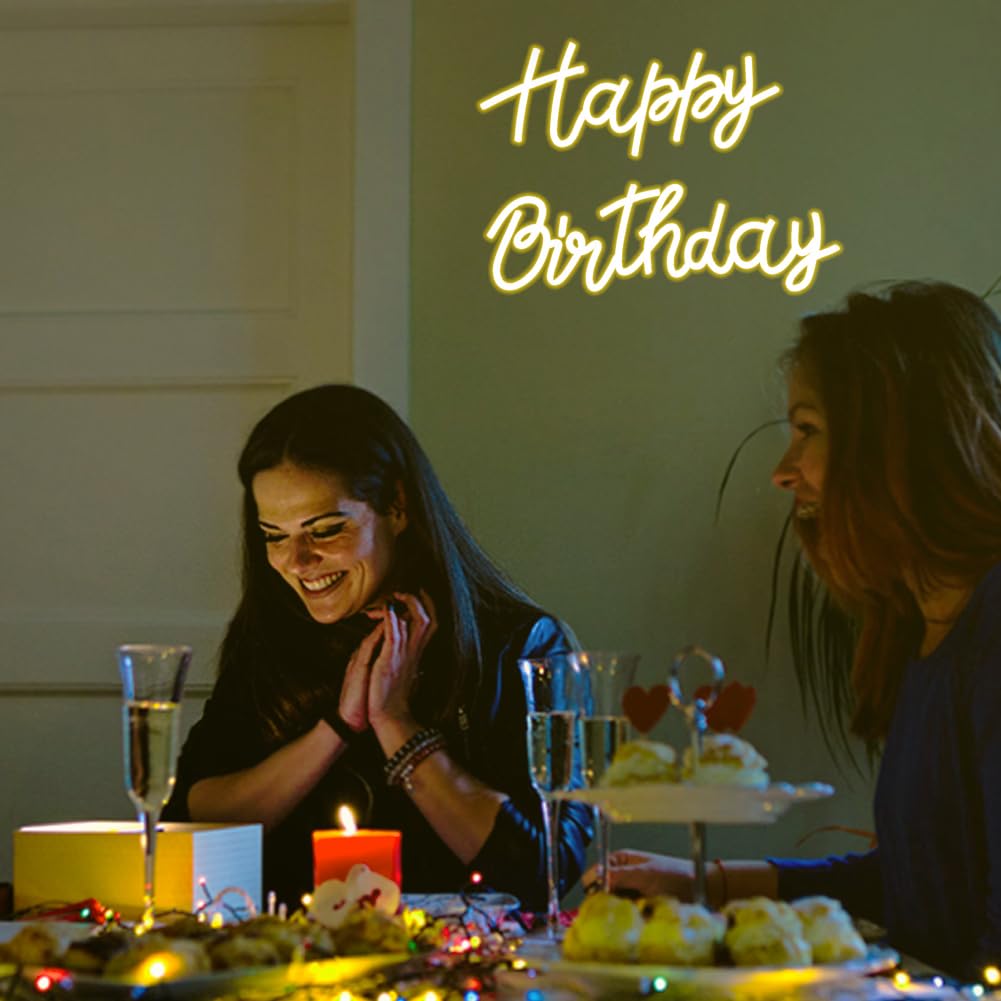 Custom LED Neon Sign for Birthday Party - USB Powered Neon Light Wall Decor, Personalized Birthday Gift for Room, Bar & Home Decoration - Perfect for Celebrations, Weddings & Events