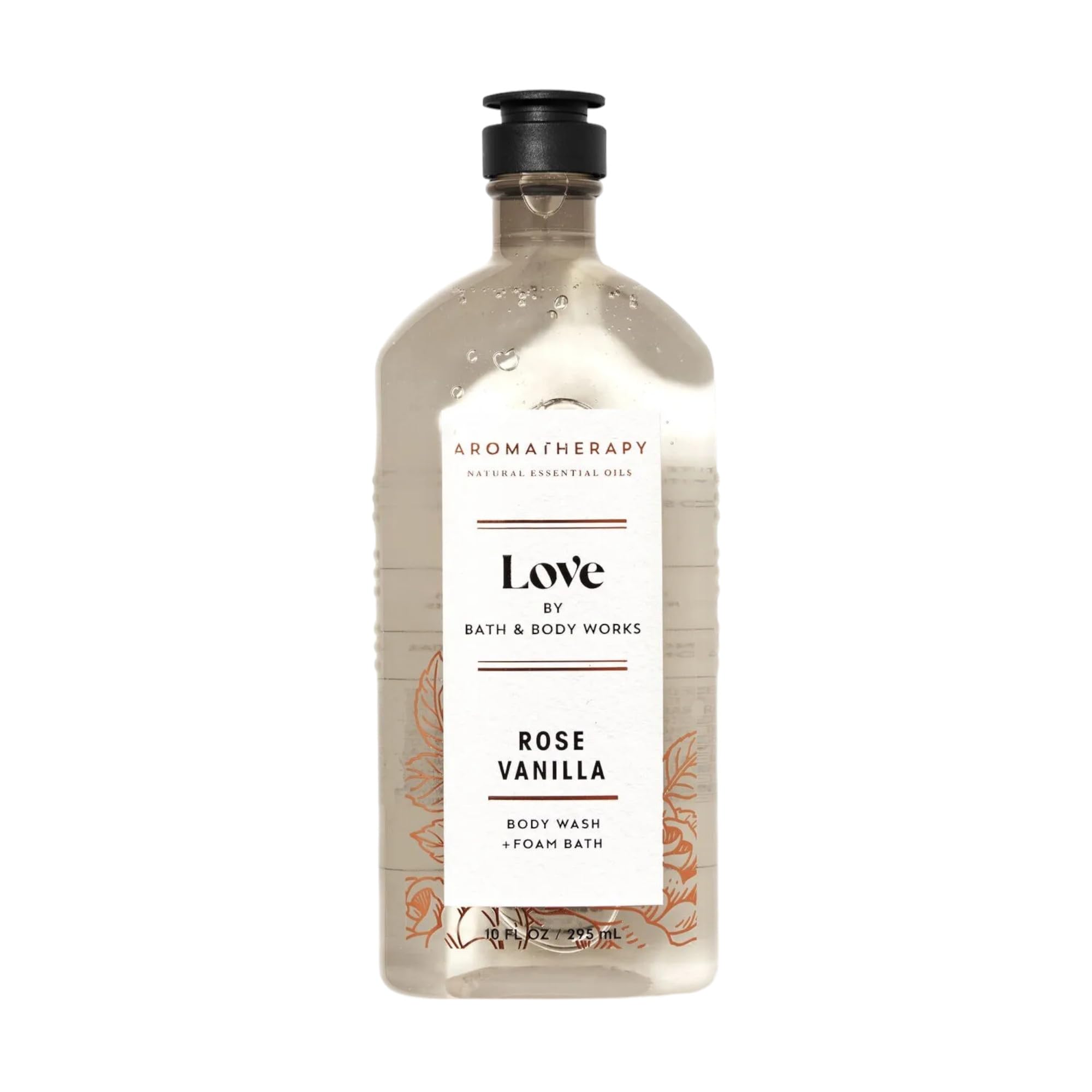 Bath and Body Works Aromatherapy Body Wash & Foam Bath - Rose Vanilla Scent, 10 fl oz | Relaxing Shower Gel for Stress Relief & Self Care | Perfect for Spa Nights & Gift Sets