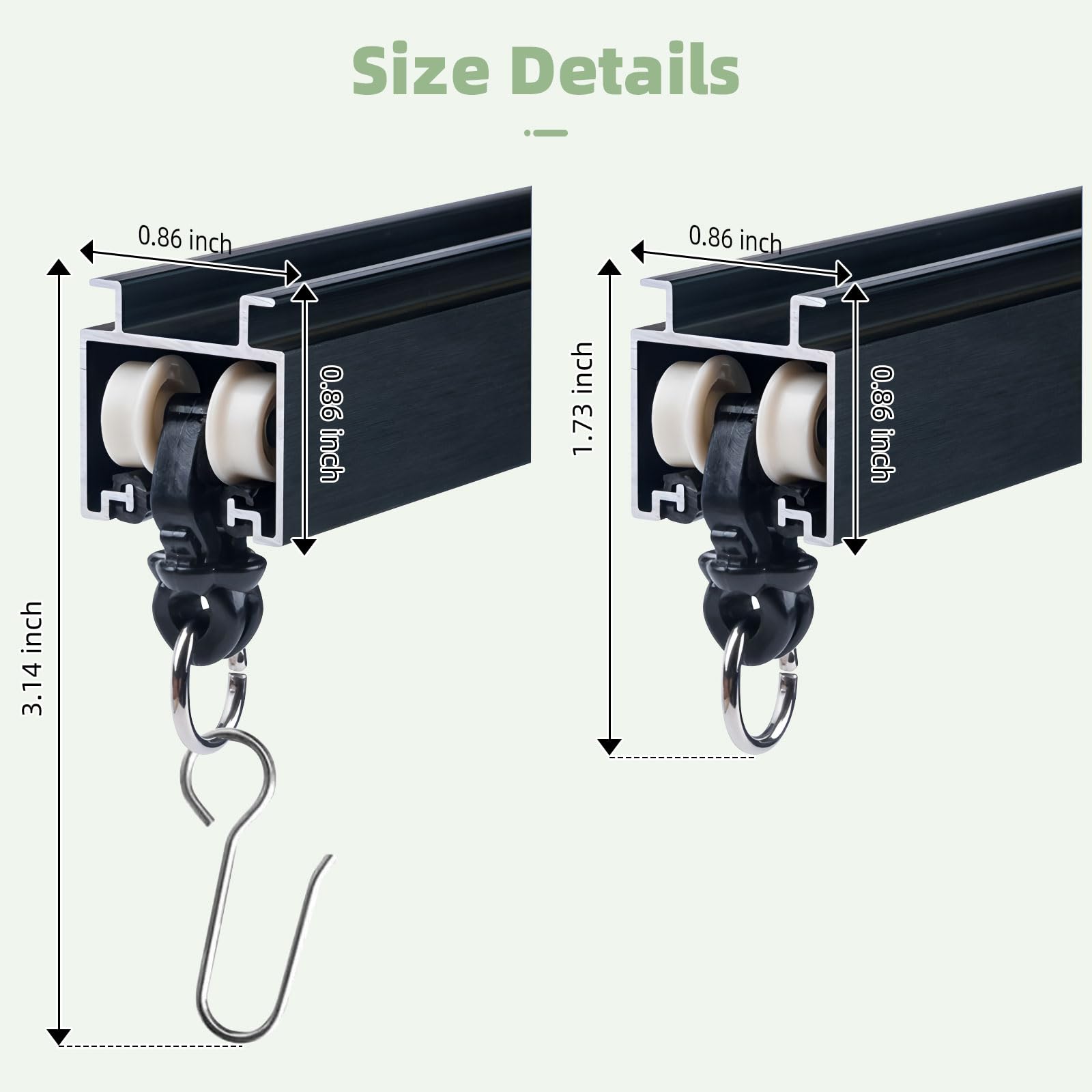 MLOQI Black Ceiling & Wall Mounted Curtain Track - 6 Feet with Soundproof Strips | Noise Reducing Window Drapes for Bedroom, Living Room & Office