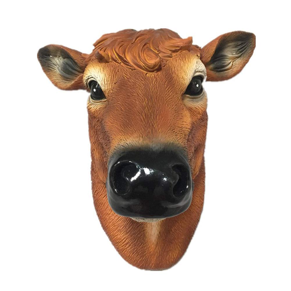 Premium SDBRKYH Bull Head Sculpture - Handcrafted Resin Wall Hanging Cow Head Statue for Western Home Decor, Ranch Style Wall Trophy & Farmhouse Decoration - Perfect for Living Room, Man Cave, or Office Decor