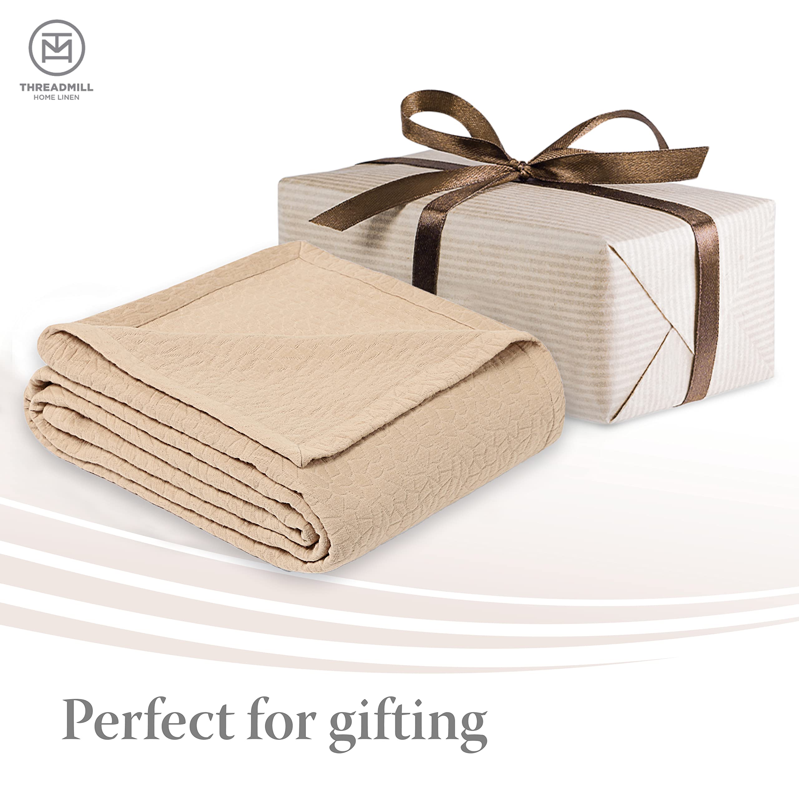 Premium 100% Cotton King Pillow Shams Set of 2 - Luxury All-Season Jacquard Bedding with Soft, Breathable Fabric | Elegant Beige Decorative Pillow Covers for Master Bedroom, Guest Room & Home Decor