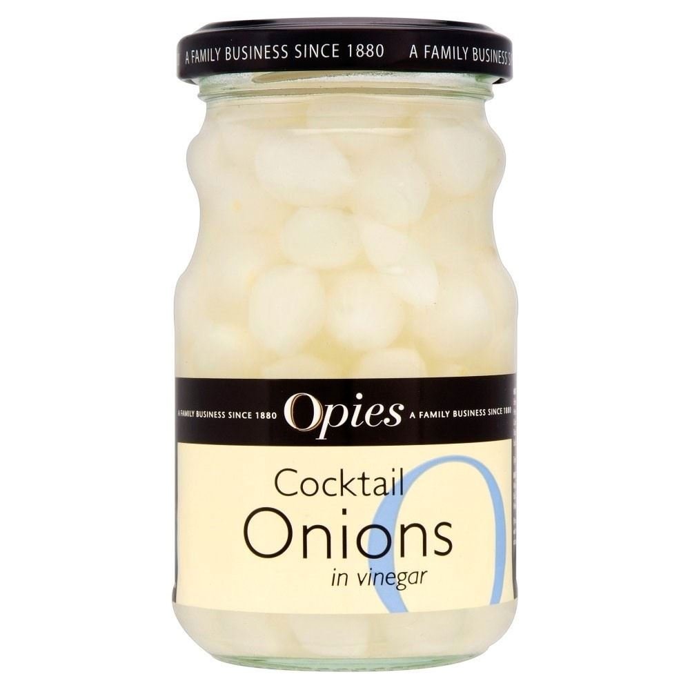 Opies Cocktail Onions in Vinegar (227g) - Pack of 2 | Premium Pickled Pearl Onions for Martinis & Bloody Marys | Perfect for Home Bars, Parties & Gourmet Cooking