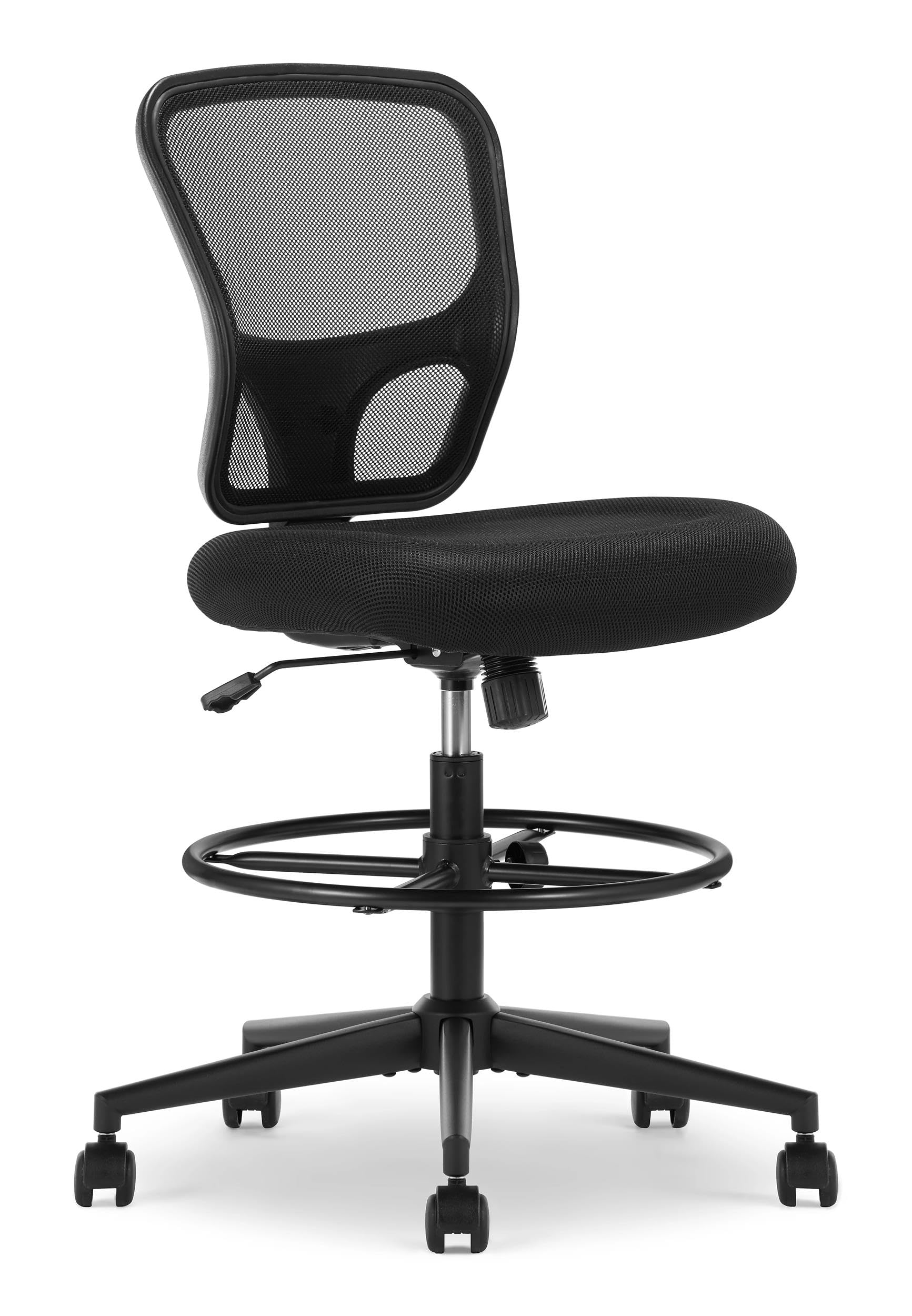 Ergonomic Mesh Office Chair with Lumbar Support - Adjustable Mid Back Task Chair with Extra Padded Seat (Black) - Perfect for Home Office, Gaming & Workspace Comfort