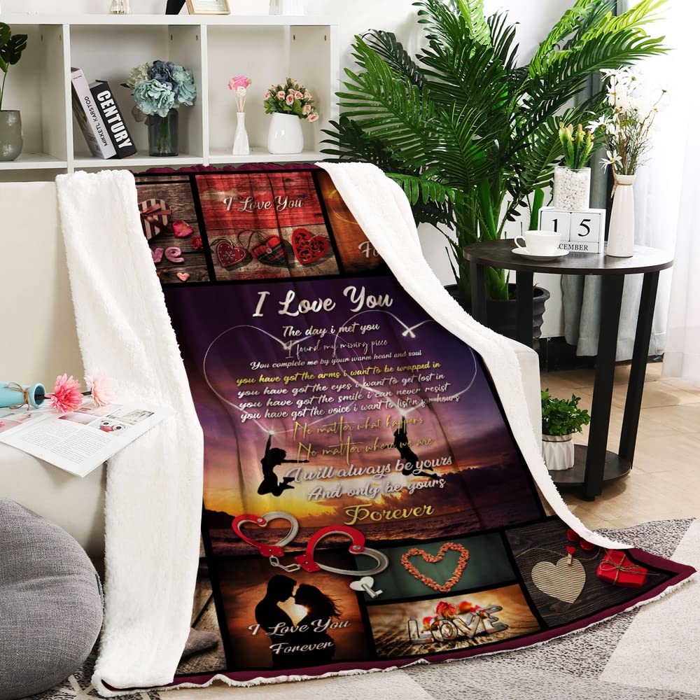 Soft & Cozy Throw Blanket - Perfect Romantic Gift for Wife, Girlfriend, Anniversary, Christmas, Birthday & Valentine's Day - Ideal for Cuddling, Movie Nights & Home Decor