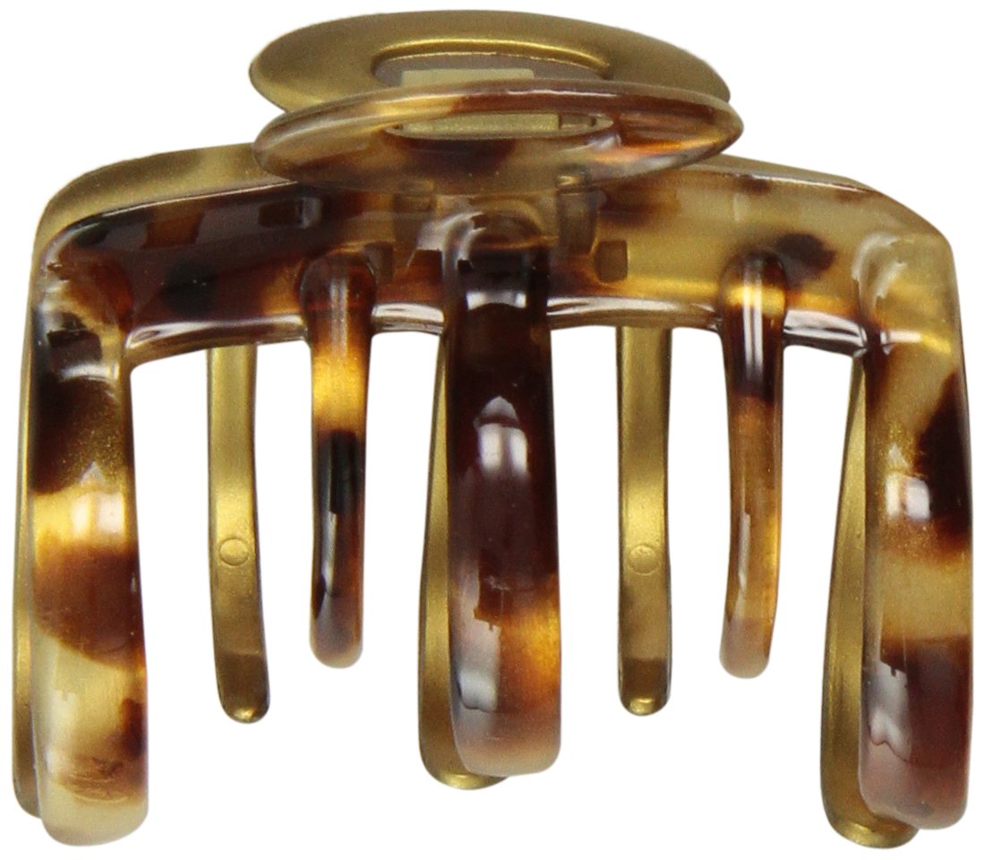 Caravan Minimal Skipping Teeth Hair Claw with Patented Spring - Gold Betty Color (8718) - Perfect for Ponytails, Updos & Everyday Hairstyles