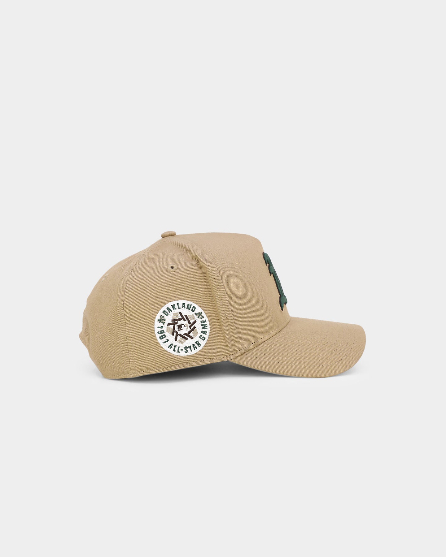 47 Brand Oakland Athletics 'Croc Hunter' MVP Snapback Hat - Khaki/Dark Green Adjustable Baseball Cap for Men & Women - Perfect for Baseball Games, Outdoor Sports and Streetwear Fashion
