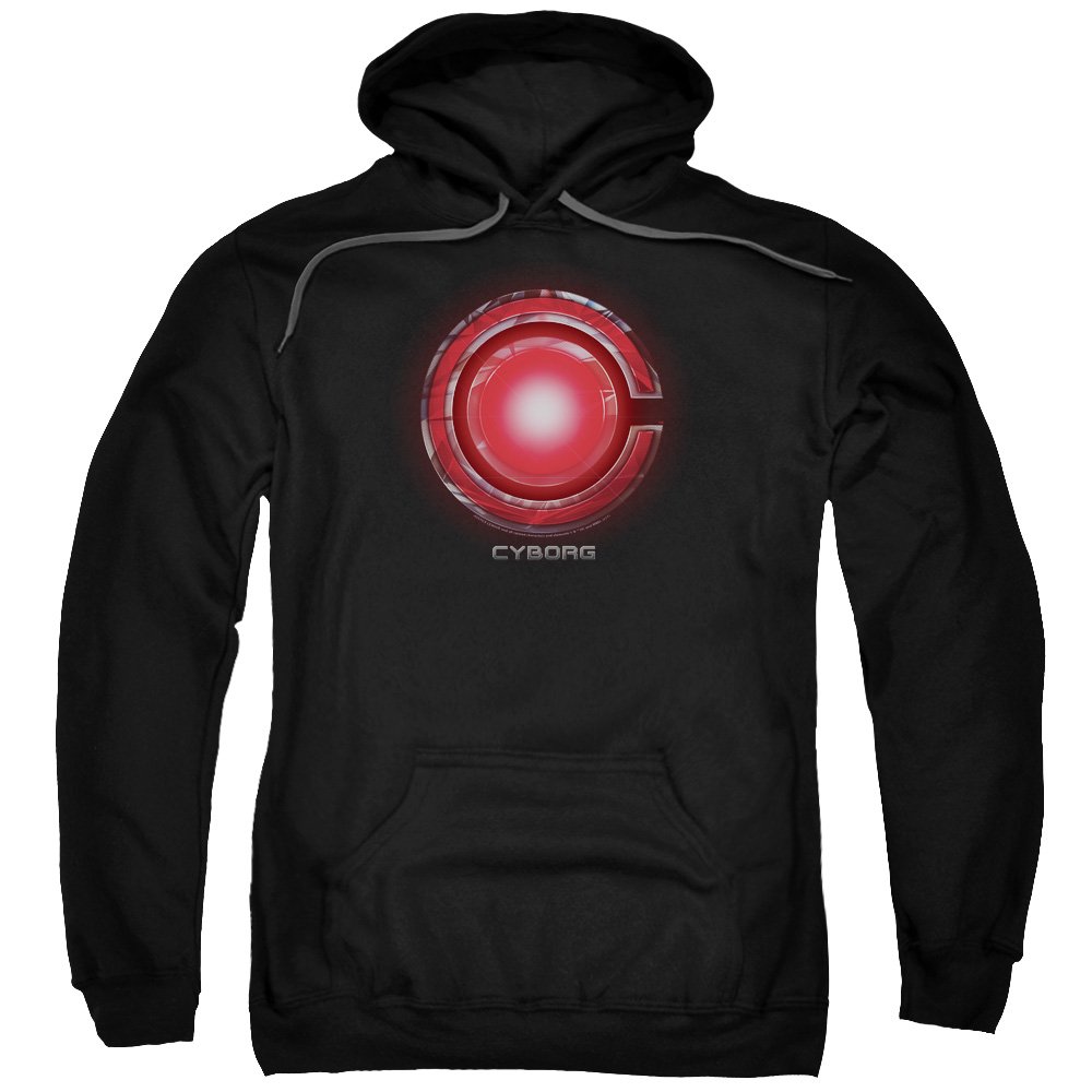 Justice League Movie Mens Cyborg Logo Pullover Hoodie - DC Comics Superhero Sweatshirt for Fans & Cosplay - Perfect for Halloween, Comic Con & Casual Wear