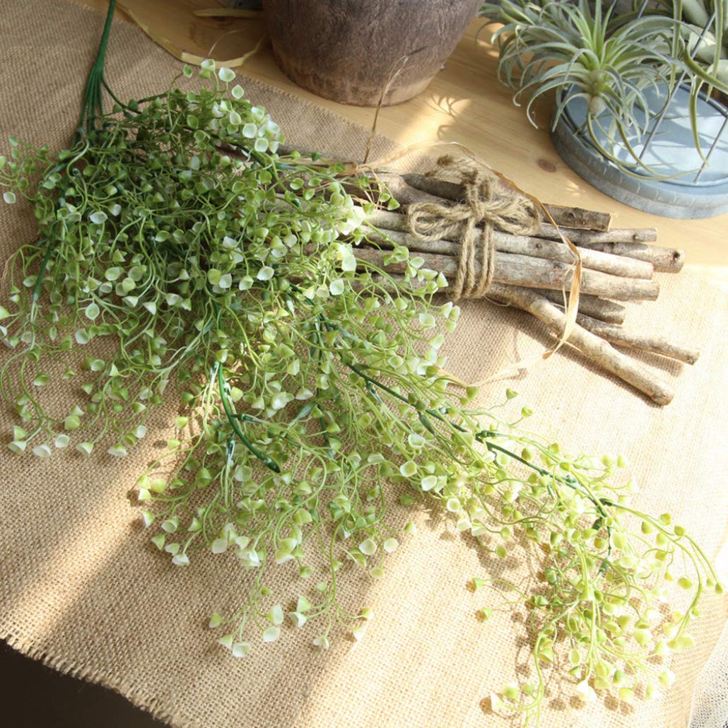 YURASIKU 2PCS Artificial Hanging Plants - Real Touch Fake Succulent Greenery for Home, Garden, Wedding & DIY Decor - Perfect for Wall Decor, Table Centerpieces and Indoor Greenery Displays