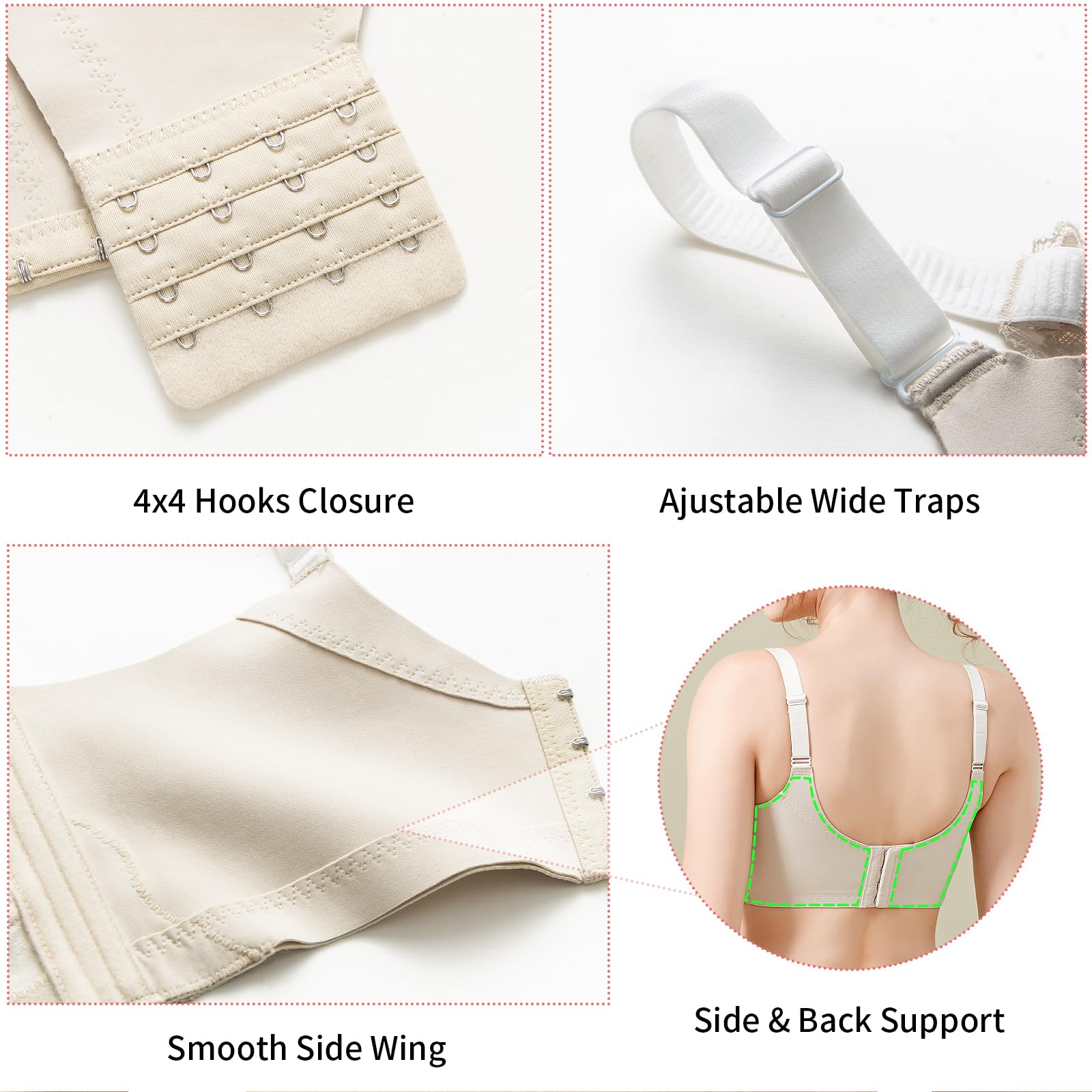**Baetty Wireless Bras for Women - No Underwire, Unpadded Full Coverage Comfort Bra 4548 | Perfect for Everyday Wear, Yoga & Sleep**